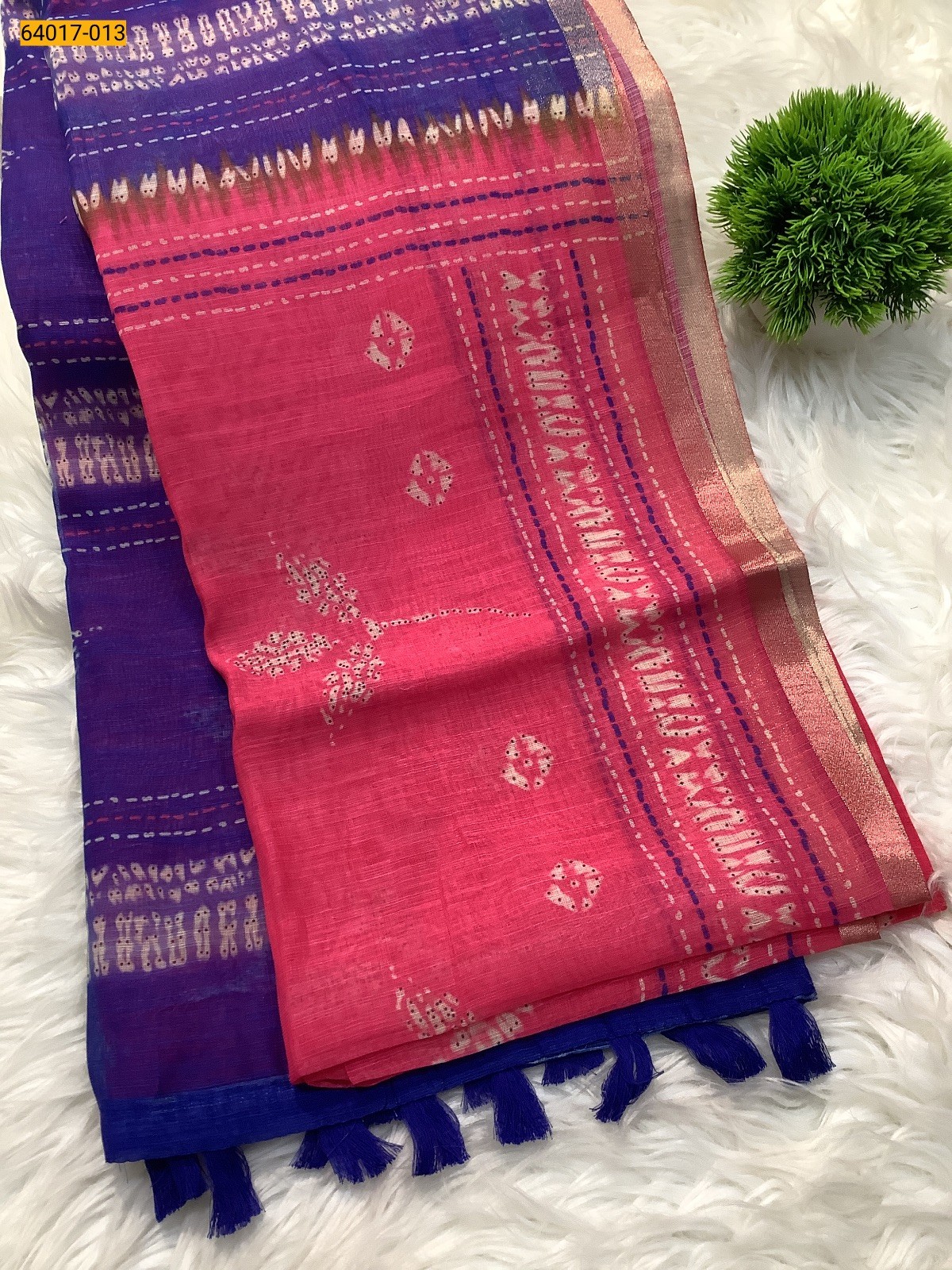 Fancy Linen Cotton Silk Blended Saree