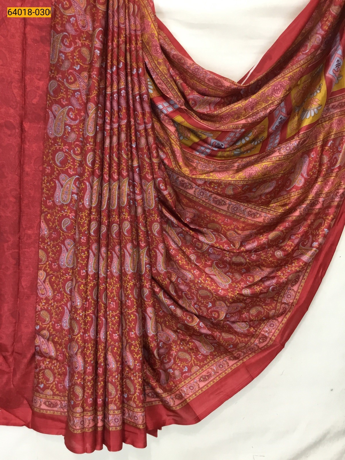 Red Crape Silk Saree