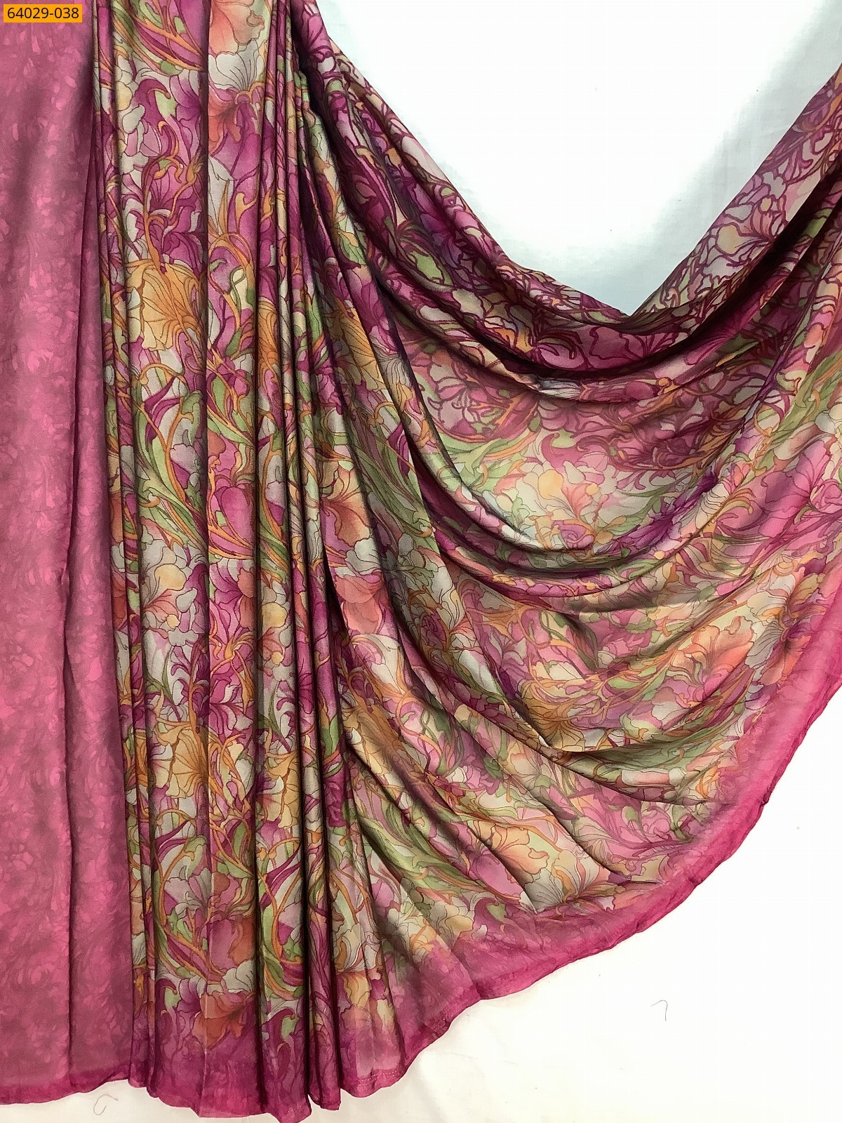 Pink Metallic Chiffon Printed Sarees