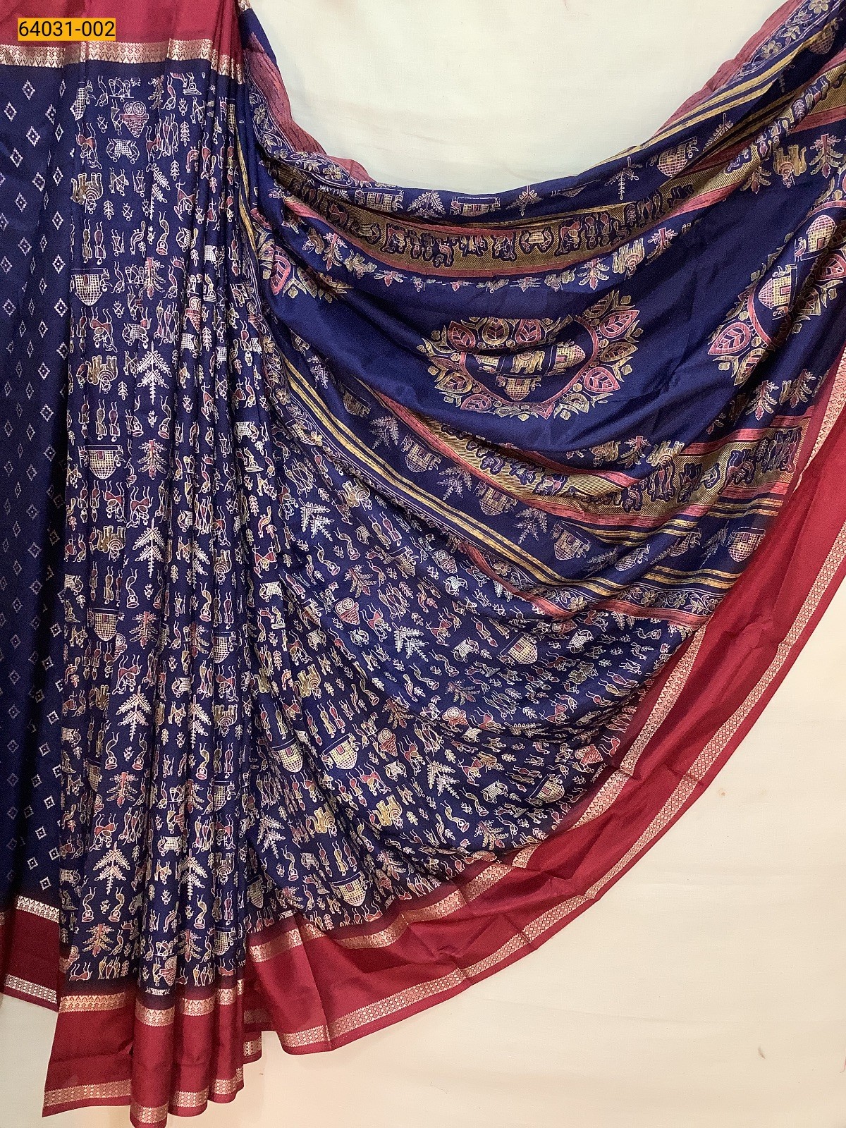 Navy Blue Fancy bentex crepe silk printed sarees