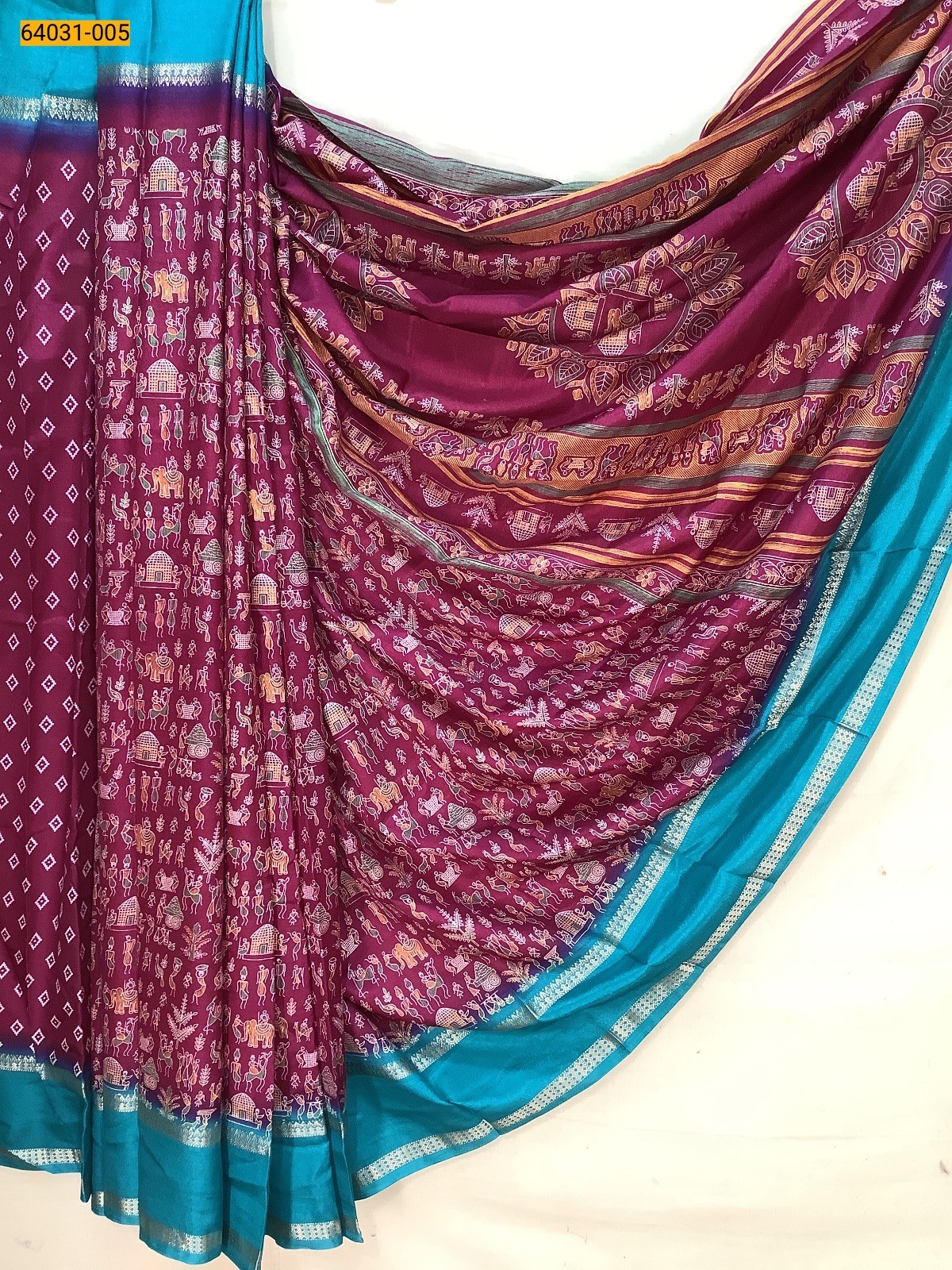 Magenta Fancy bentex crepe silk printed sarees