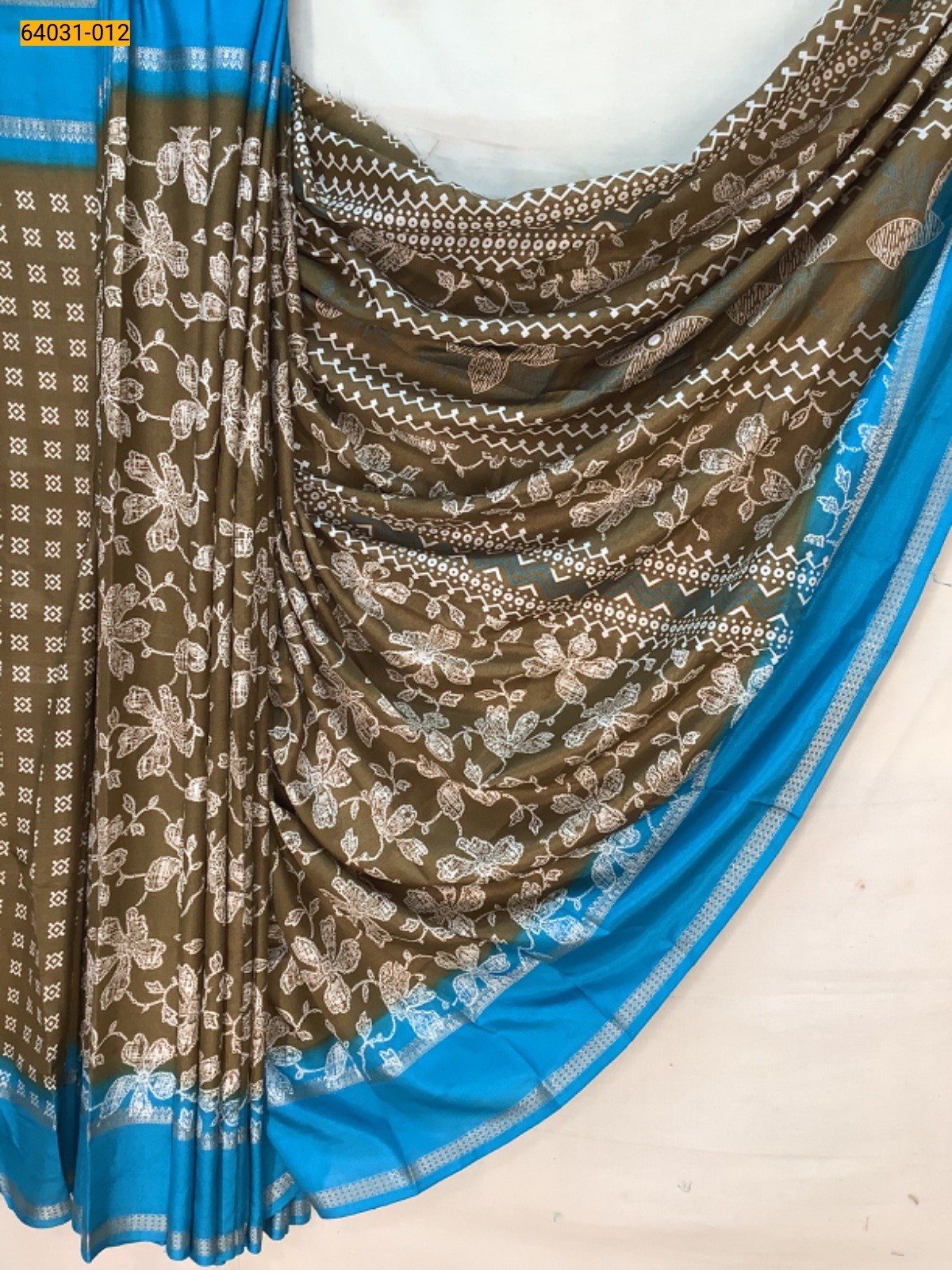 Brown Fancy bentex crepe silk printed sarees