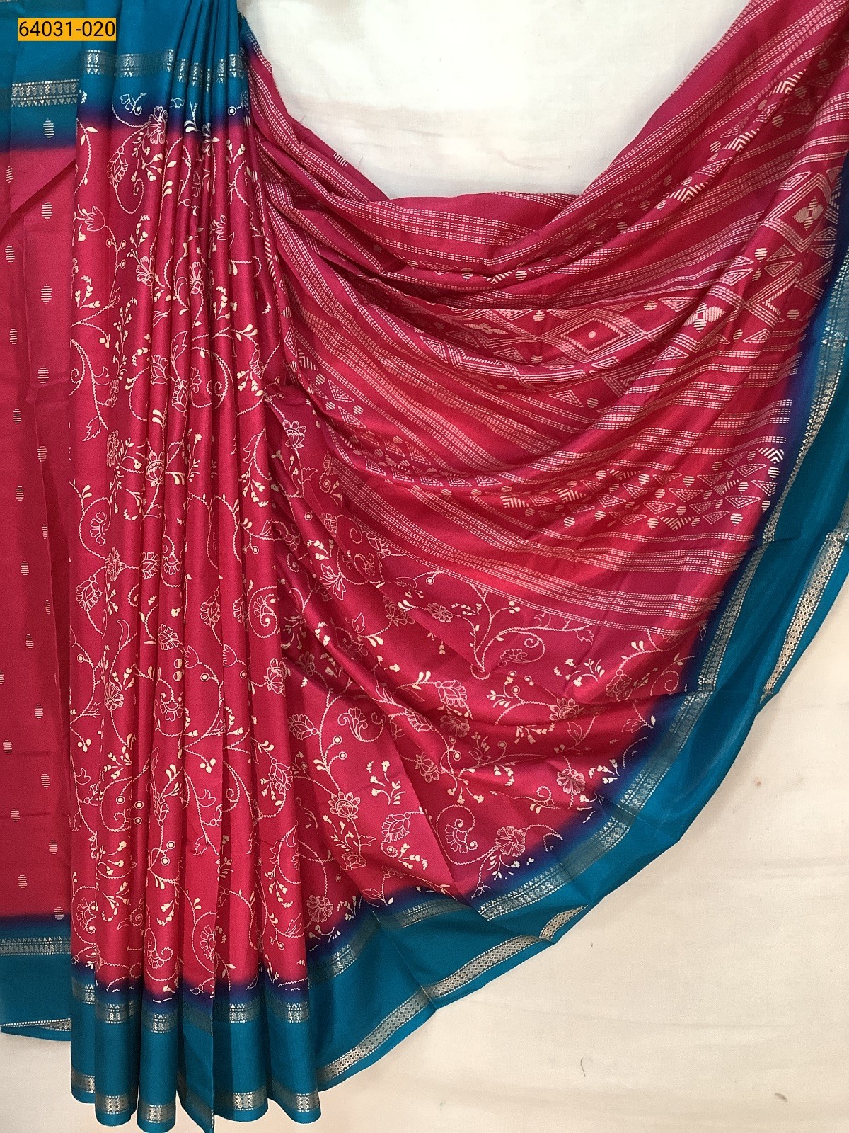 Pink Fancy bentex crepe silk printed sarees