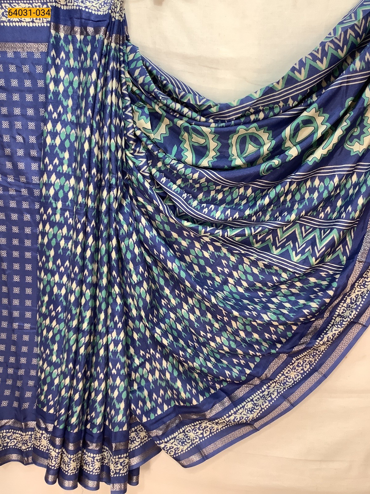 Navy blue Fancy bentex crepe silk printed sarees
