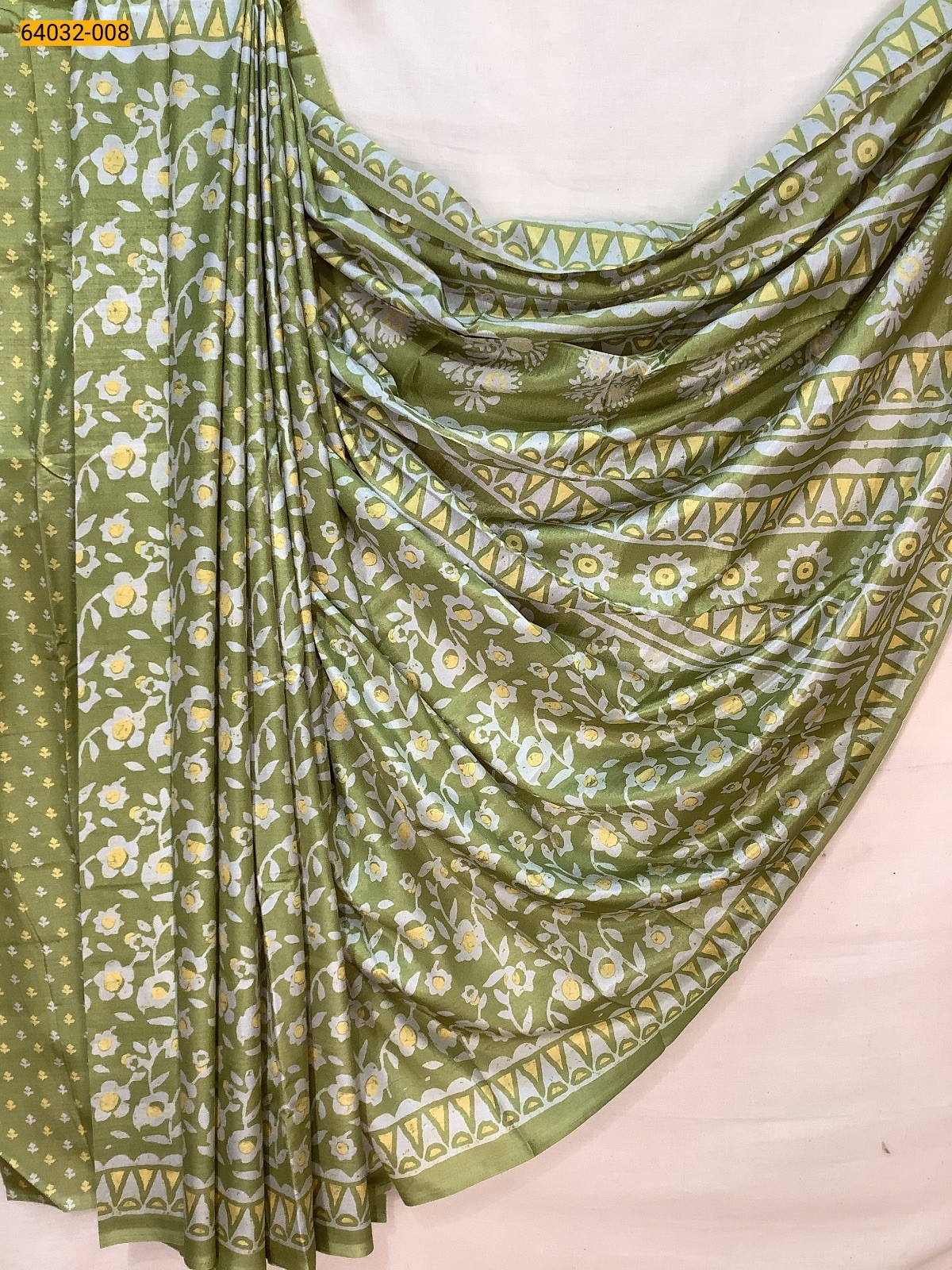 Green Crepe Silk Printed Sarees