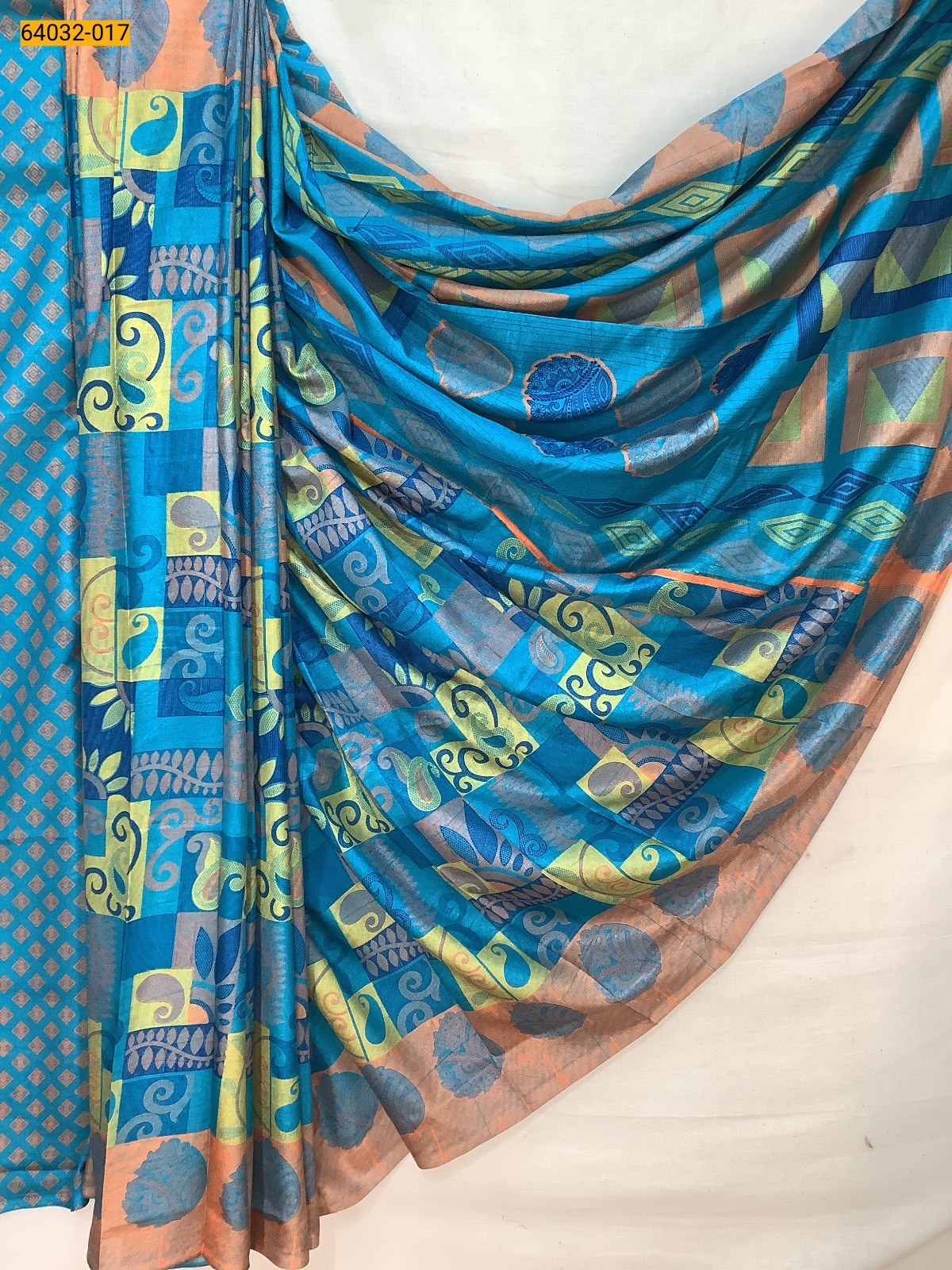 Blue Crepe Silk Printed Sarees