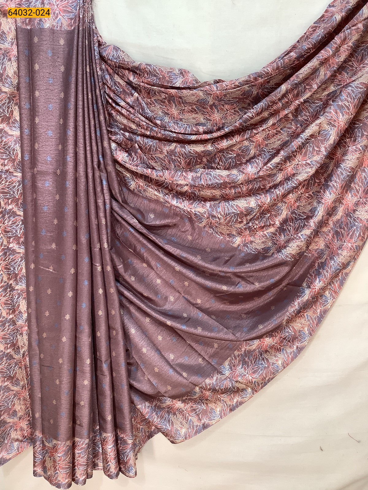 Brown Crepe Silk Printed Sarees