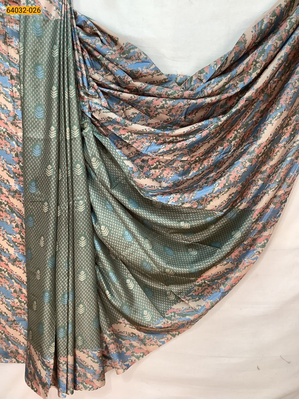 Green Crepe Silk Printed Sarees