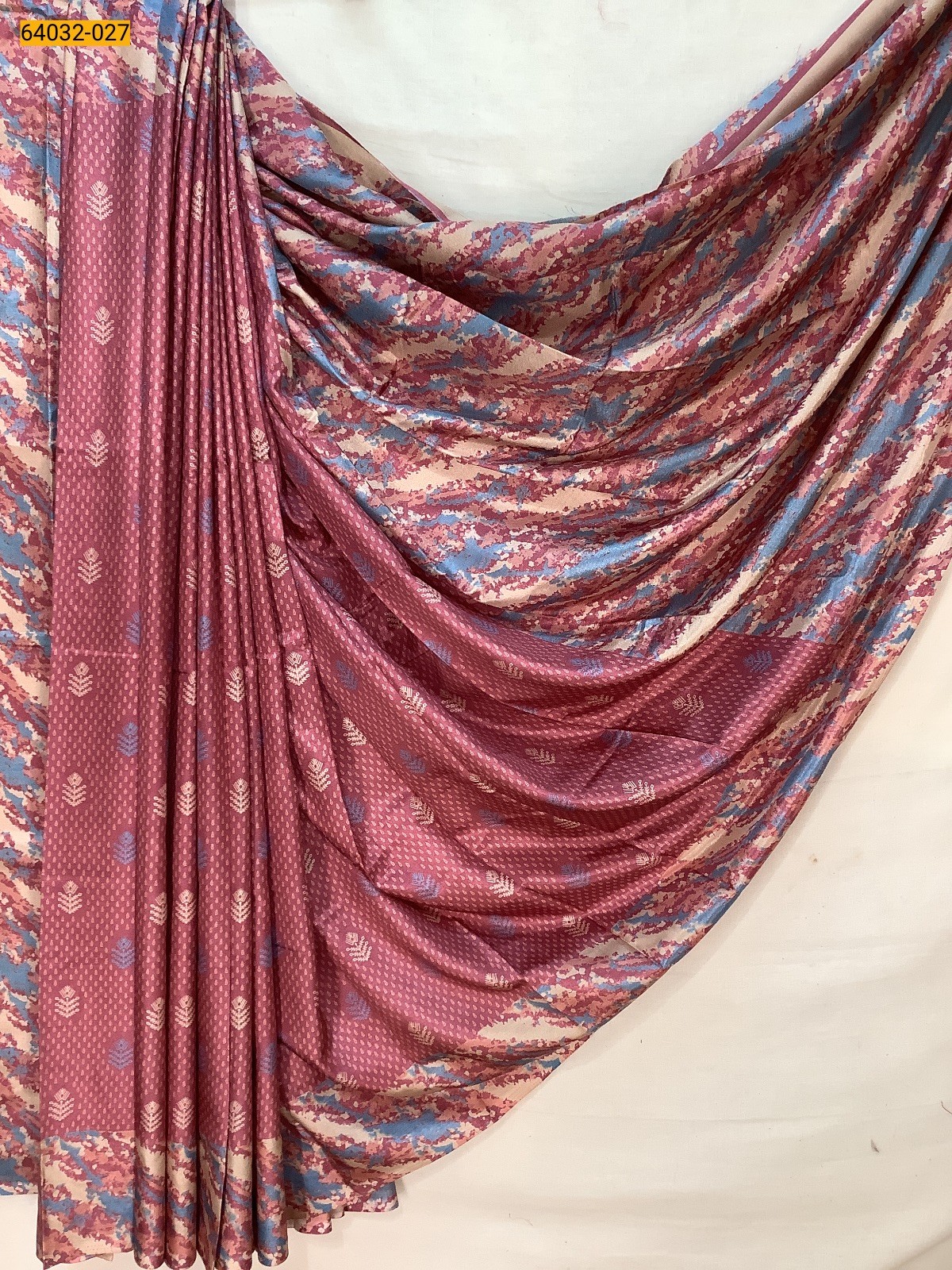 Peach Crepe Silk Printed Sarees