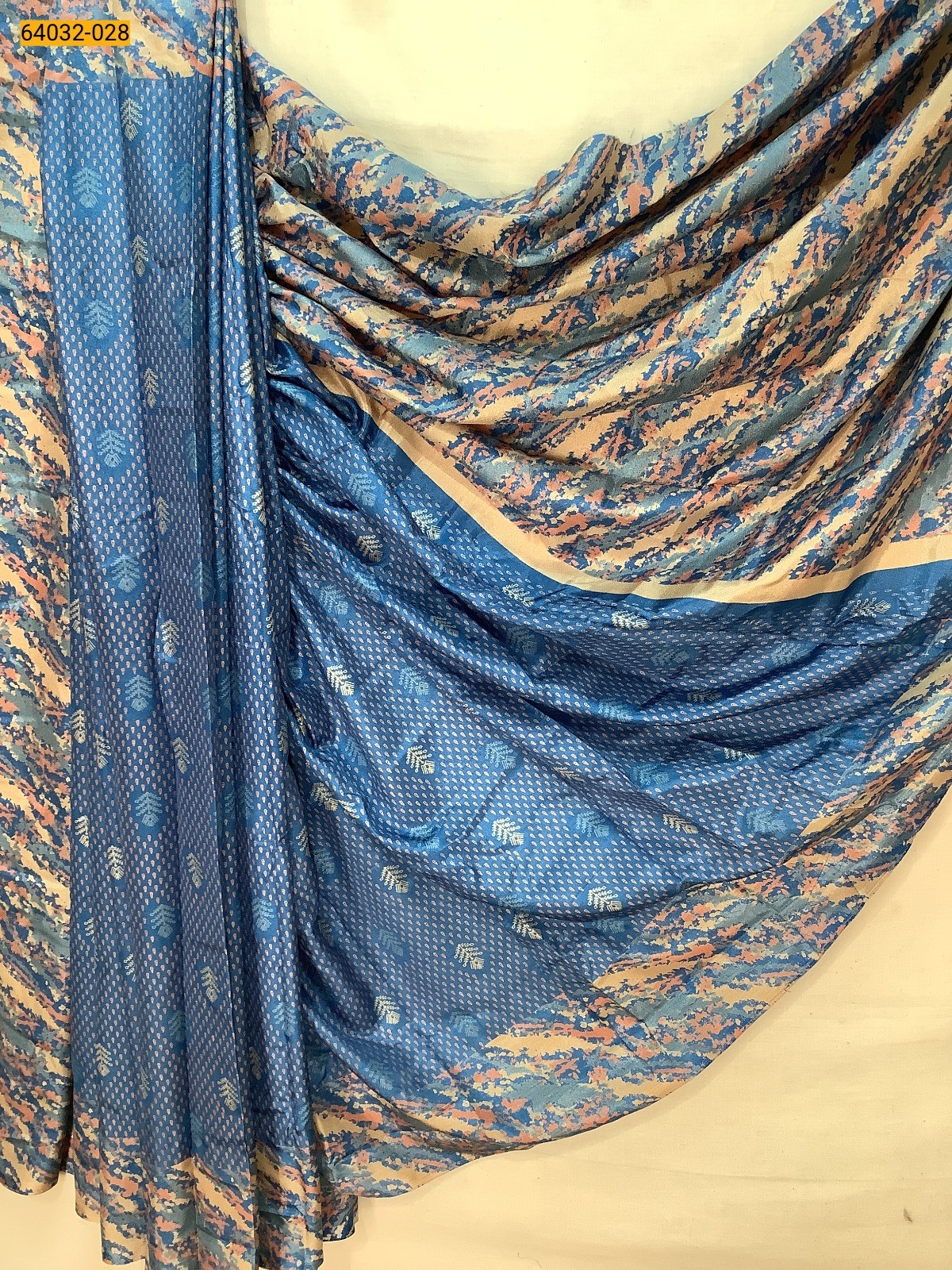 Blue Crepe Silk Printed Sarees