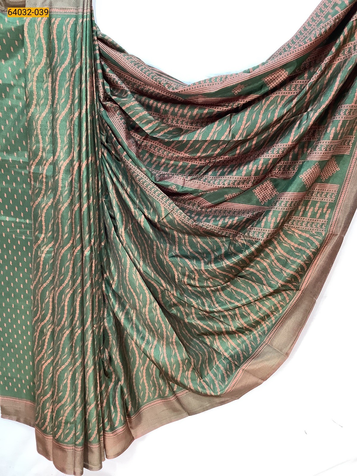 Green Crepe Silk Printed Sarees