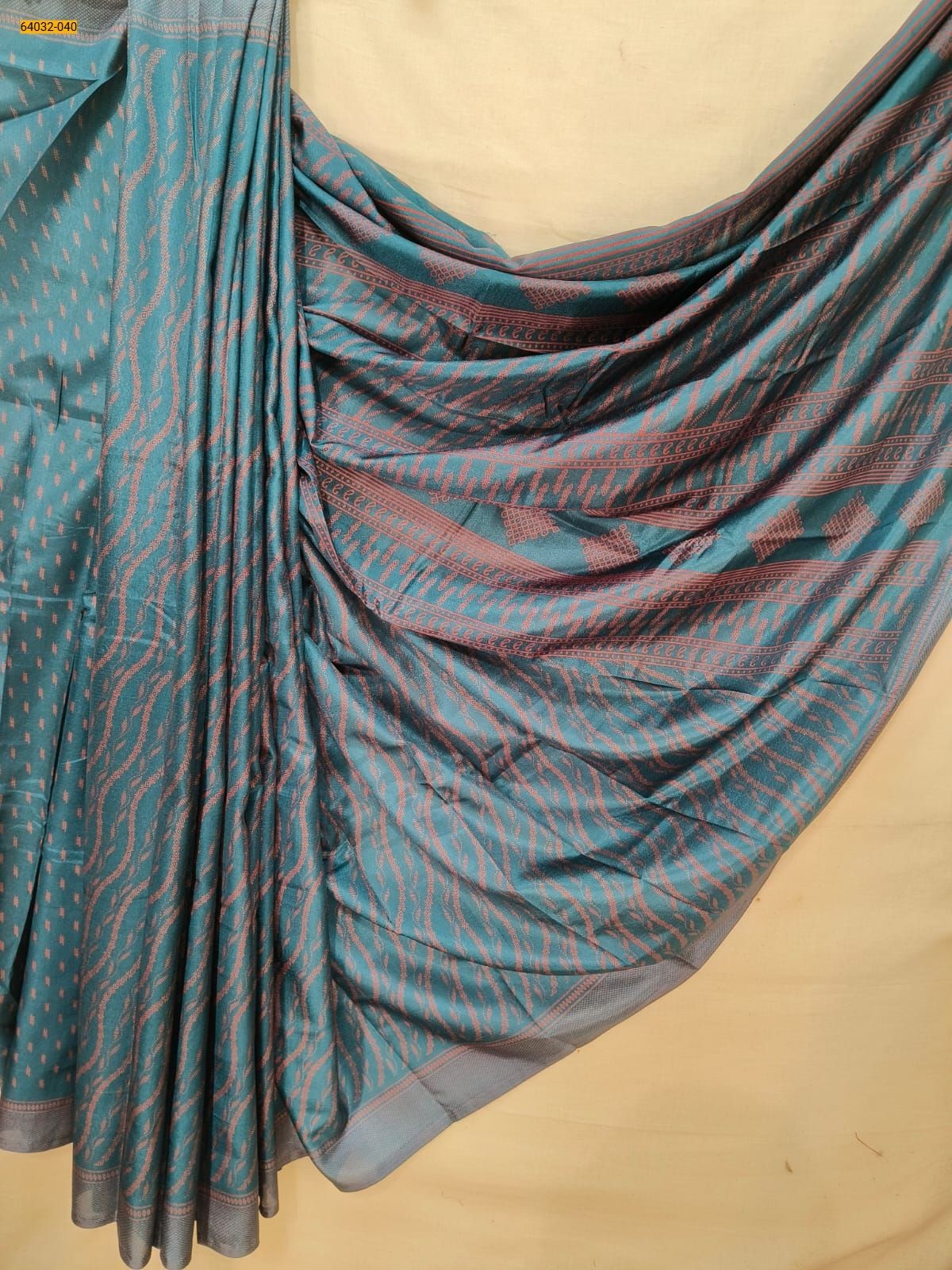 Blue Crepe Silk Printed Sarees