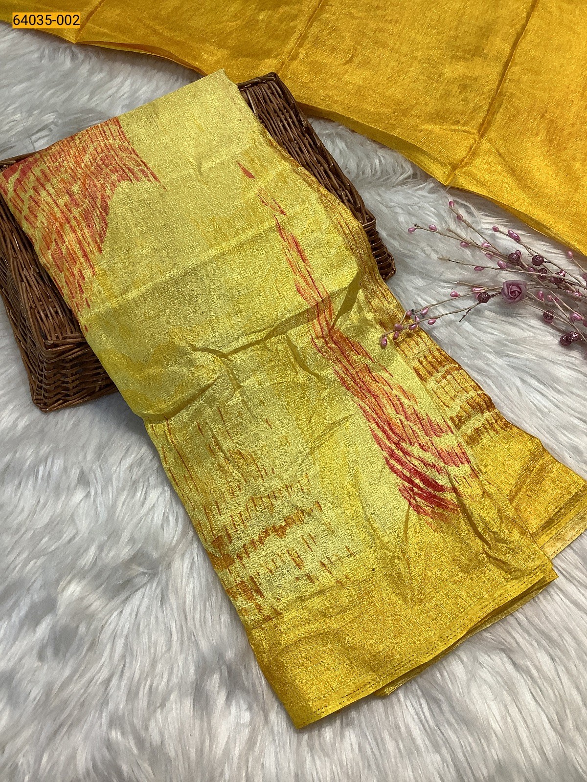 Yellow Fancy bhagalpur silk sarees
