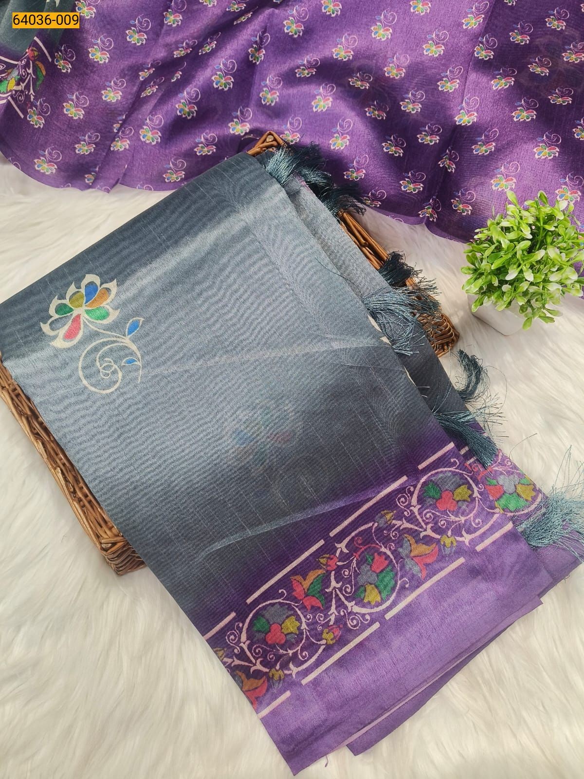 Gray Fancy bhagalpur silk sarees