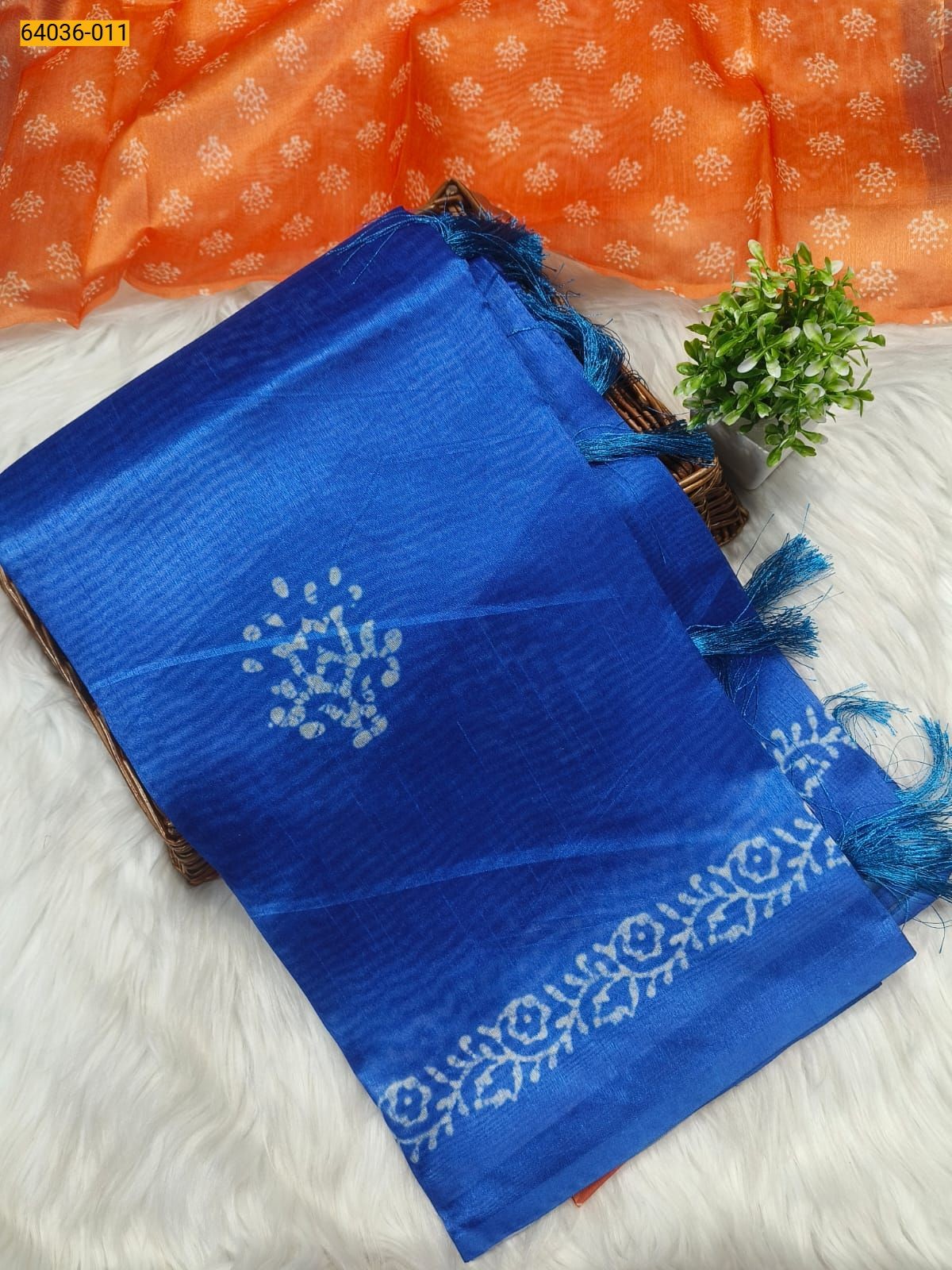 Blue Fancy bhagalpur silk sarees