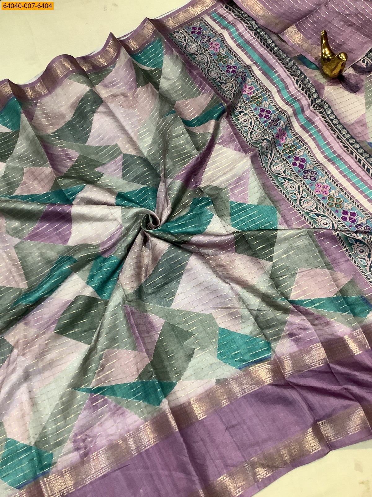 Light Purple Fancy Chanderi silk printed sarees