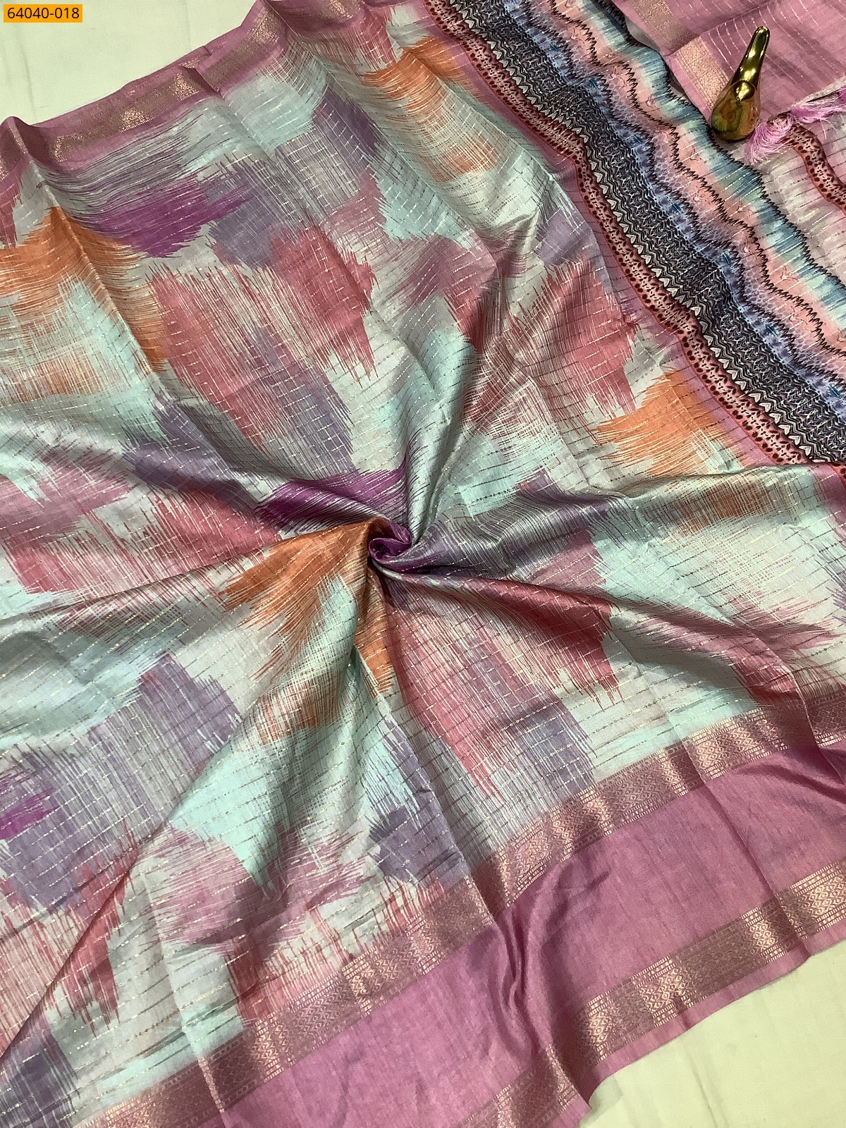 Pink Fancy Chanderi silk printed sarees