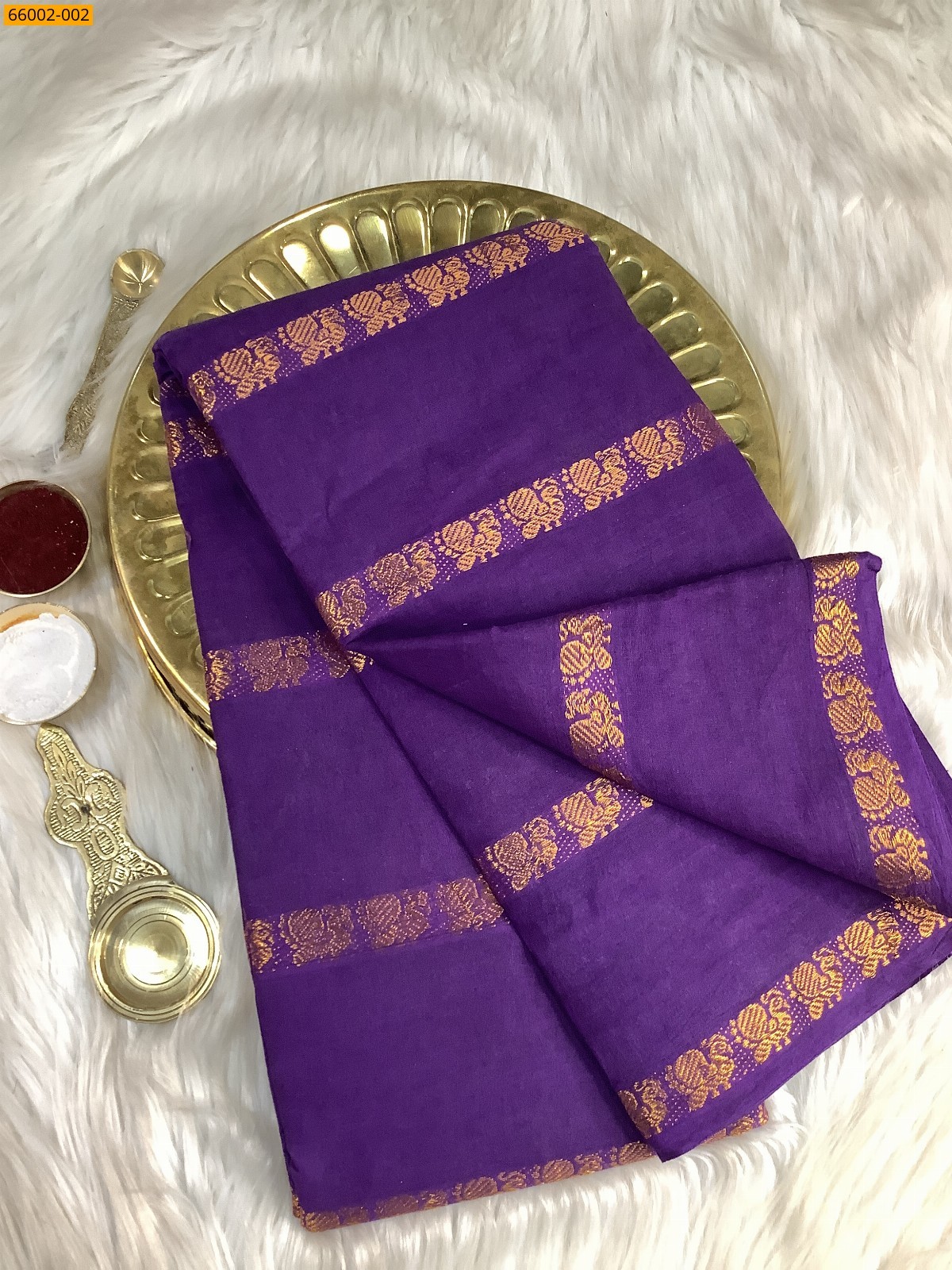Lavendar Sungudi cotton veldari weave sarees