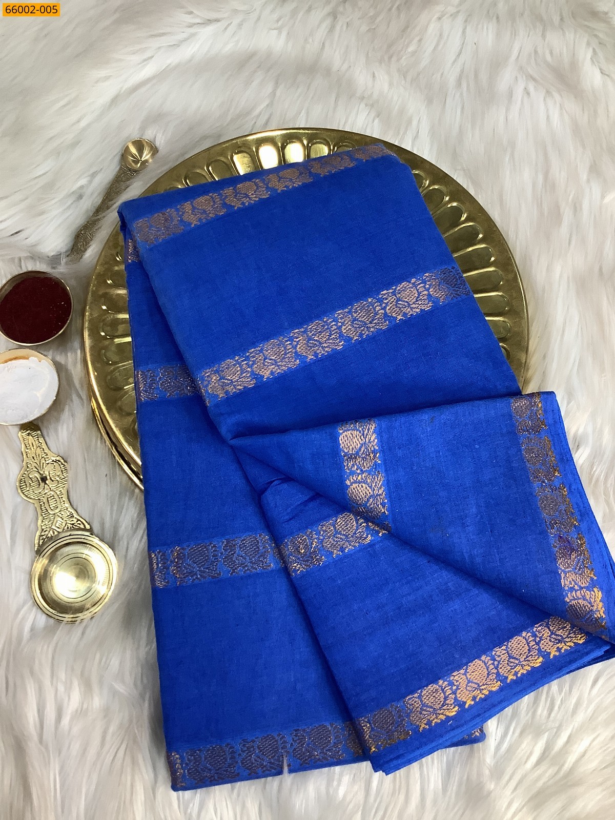 Blue Sungudi cotton veldari weave sarees