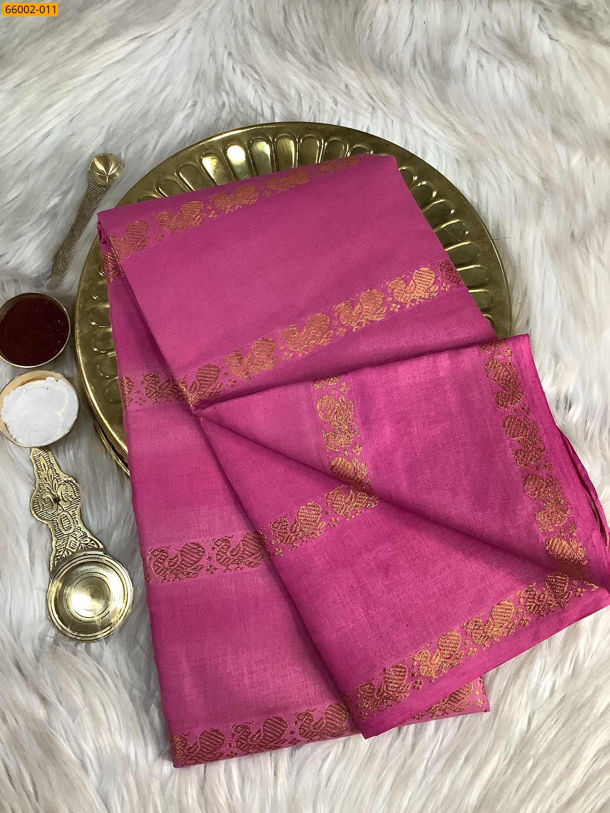 Light Pink Sungudi cotton veldari weave sarees