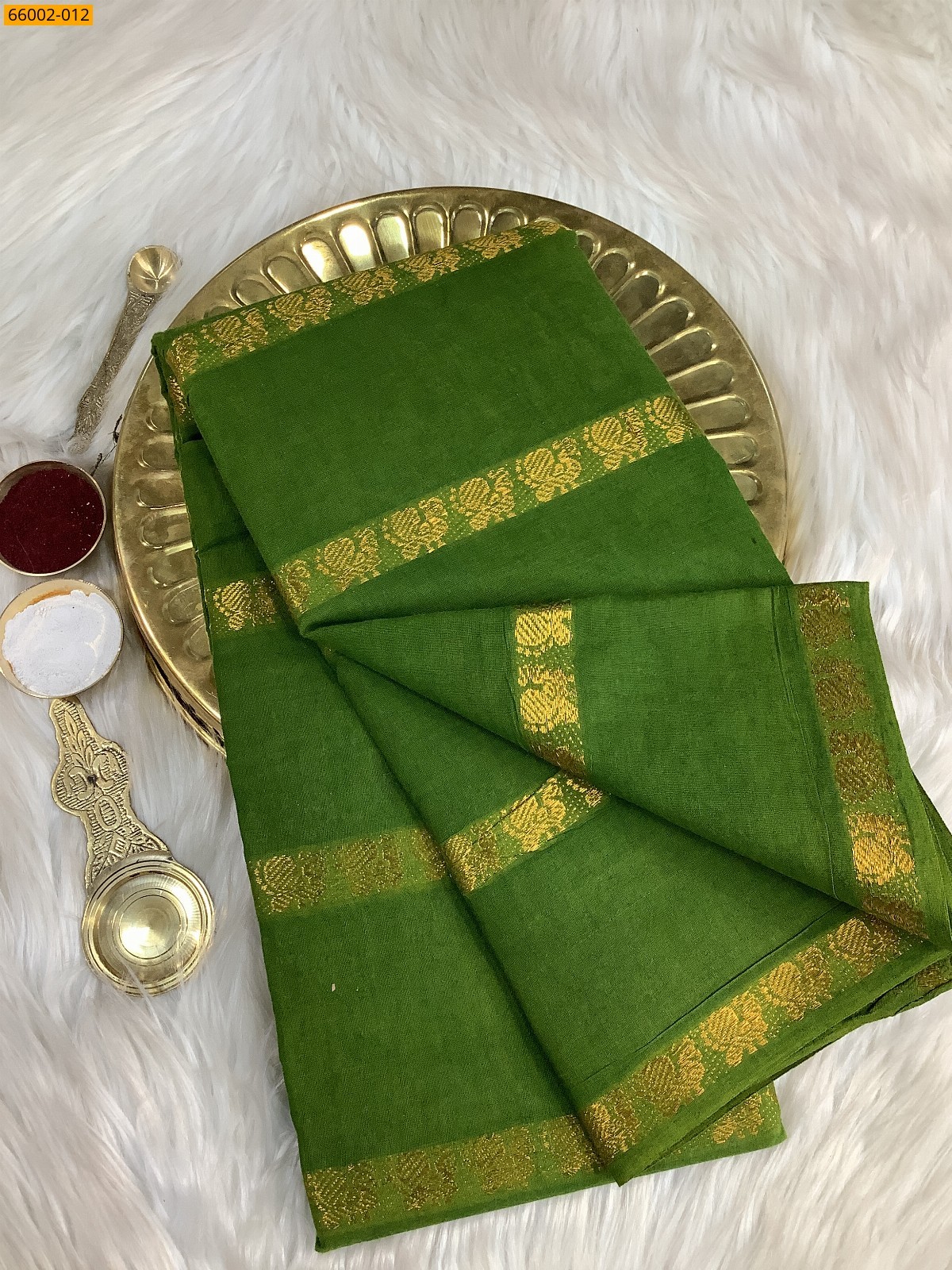 Green Sungudi cotton veldari weave sarees