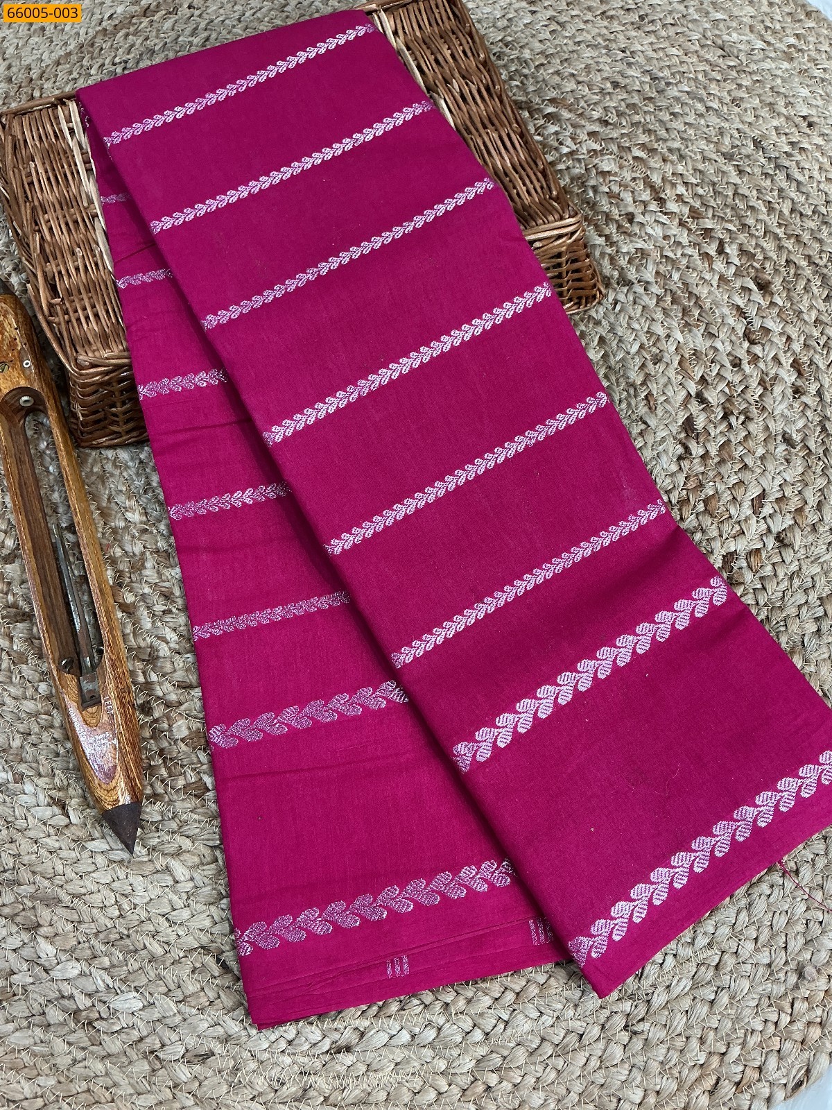 Pink Sungudi cotton veldari Silver Zari weave sarees