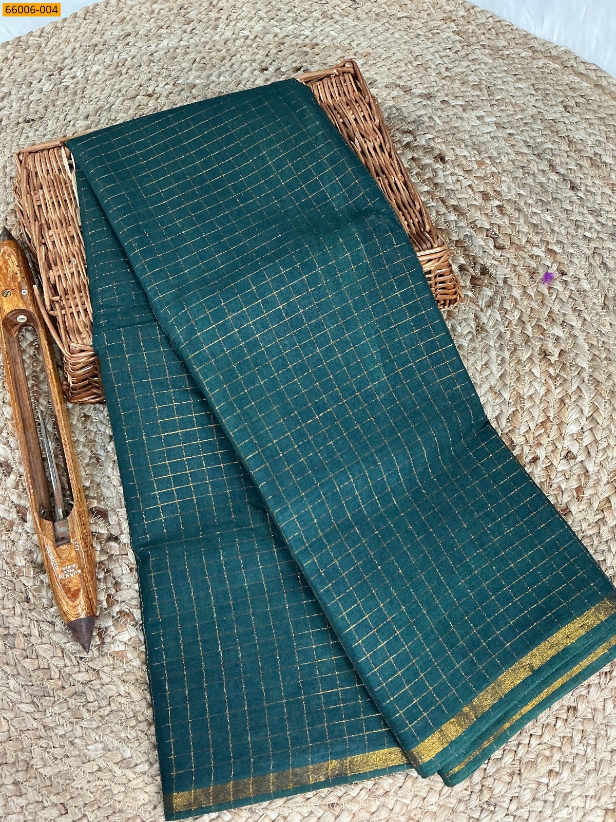 Green Sungudi Cotton Zari kattam Saree
