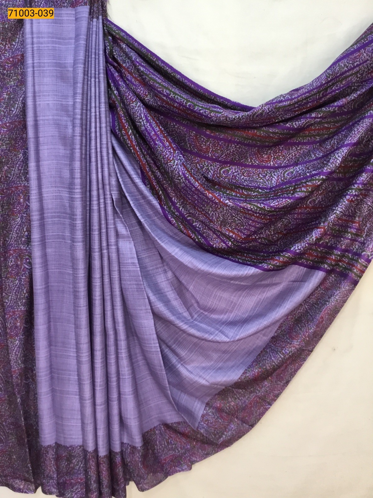 Purple Butter Crepe Silk Saree