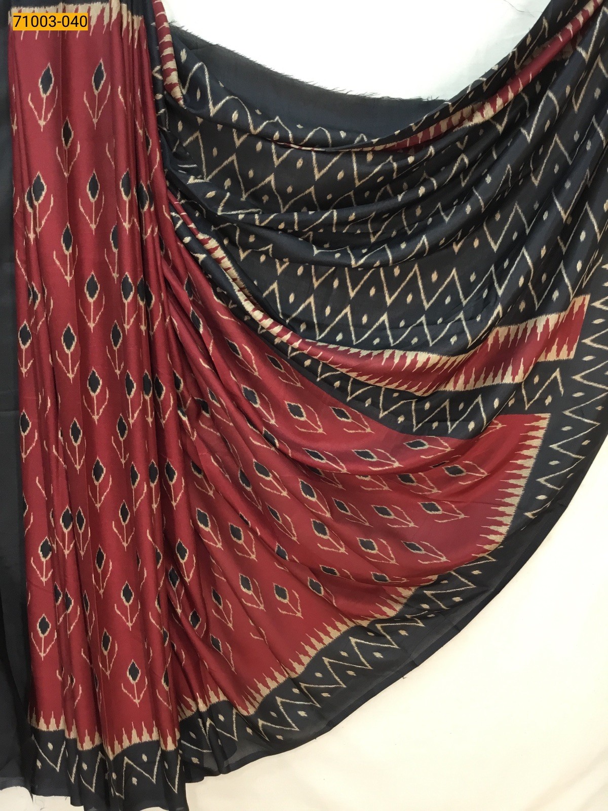 Maroon Butter Crepe Silk Saree