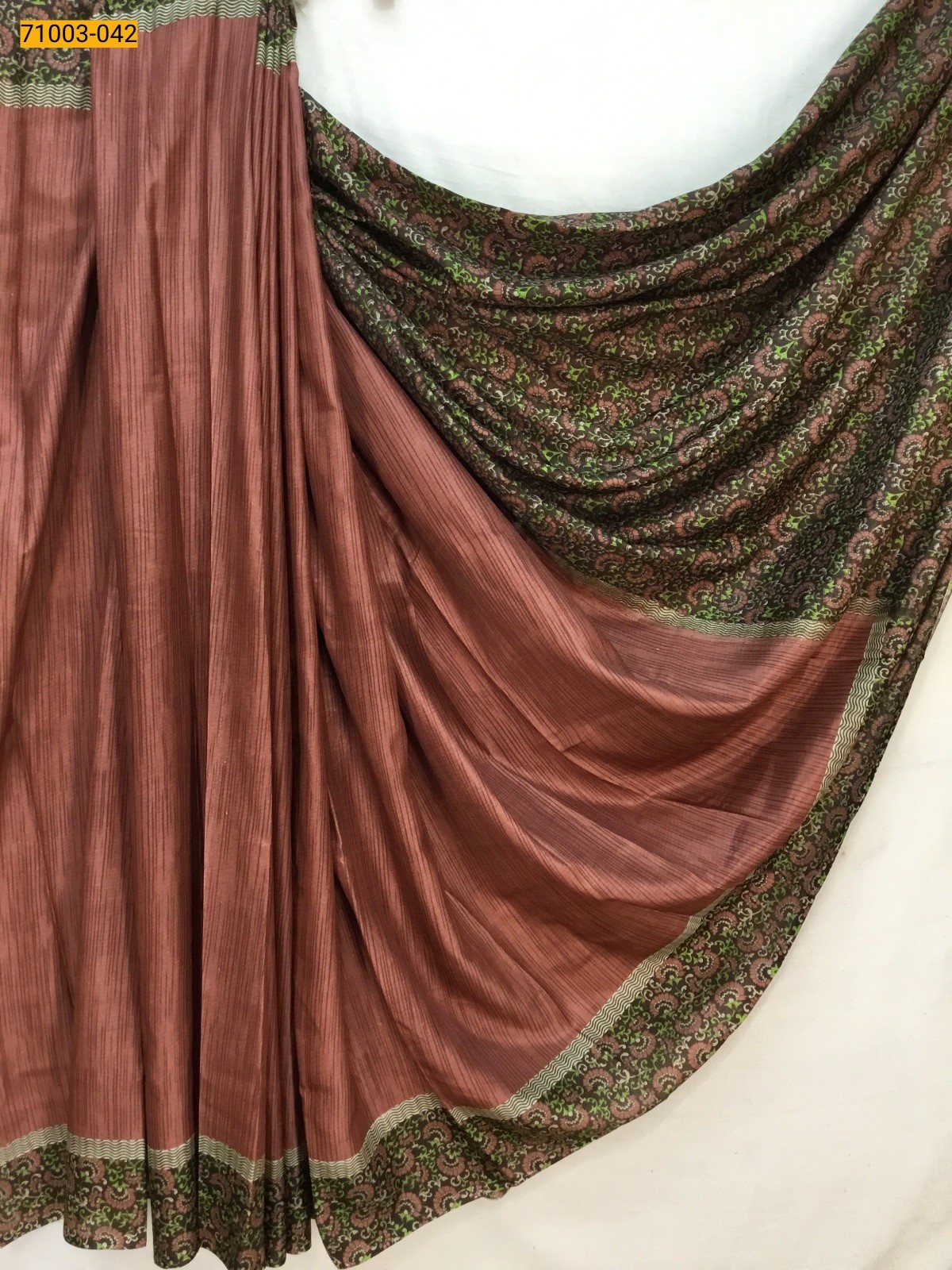 Light Brown Butter Crepe Silk Saree