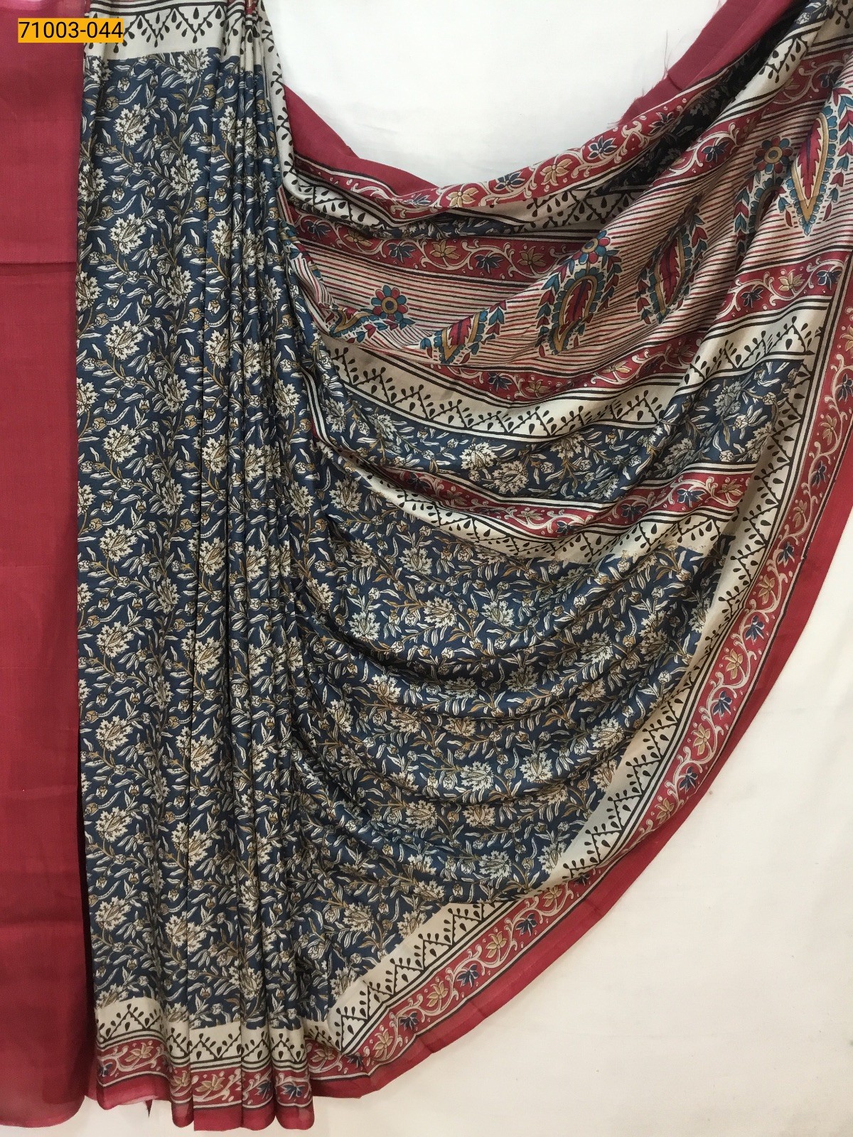 Blue Butter Crepe Silk Saree