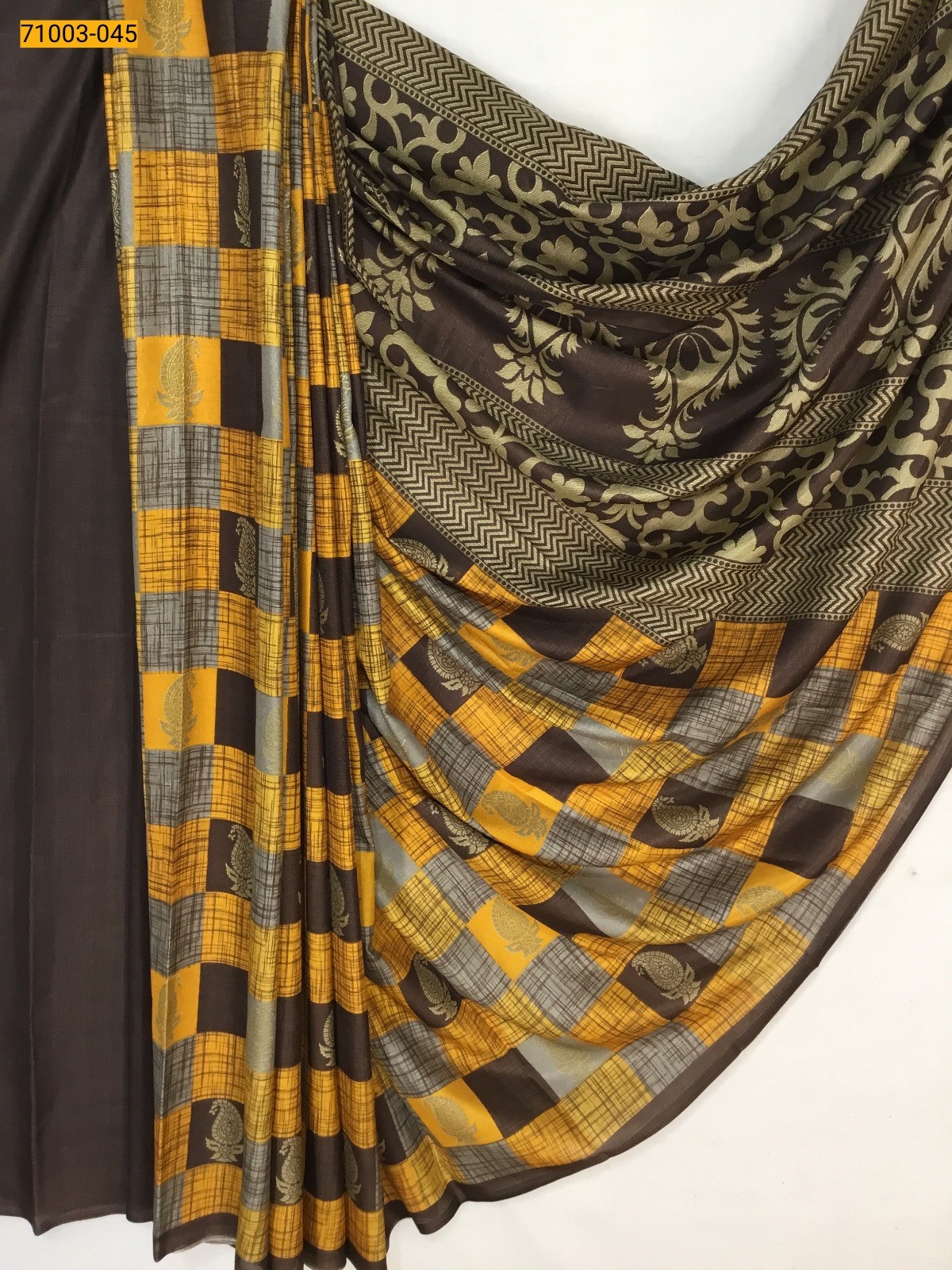 Yellow Butter Crepe Silk Saree