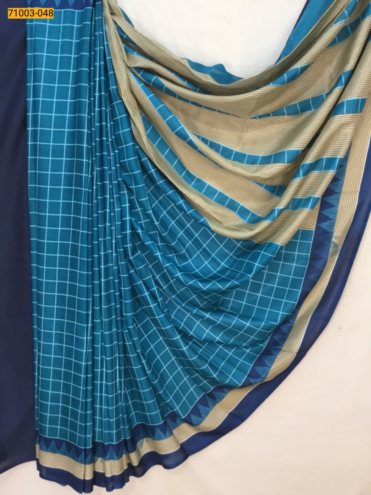 Light Blue Butter Crepe Silk Saree