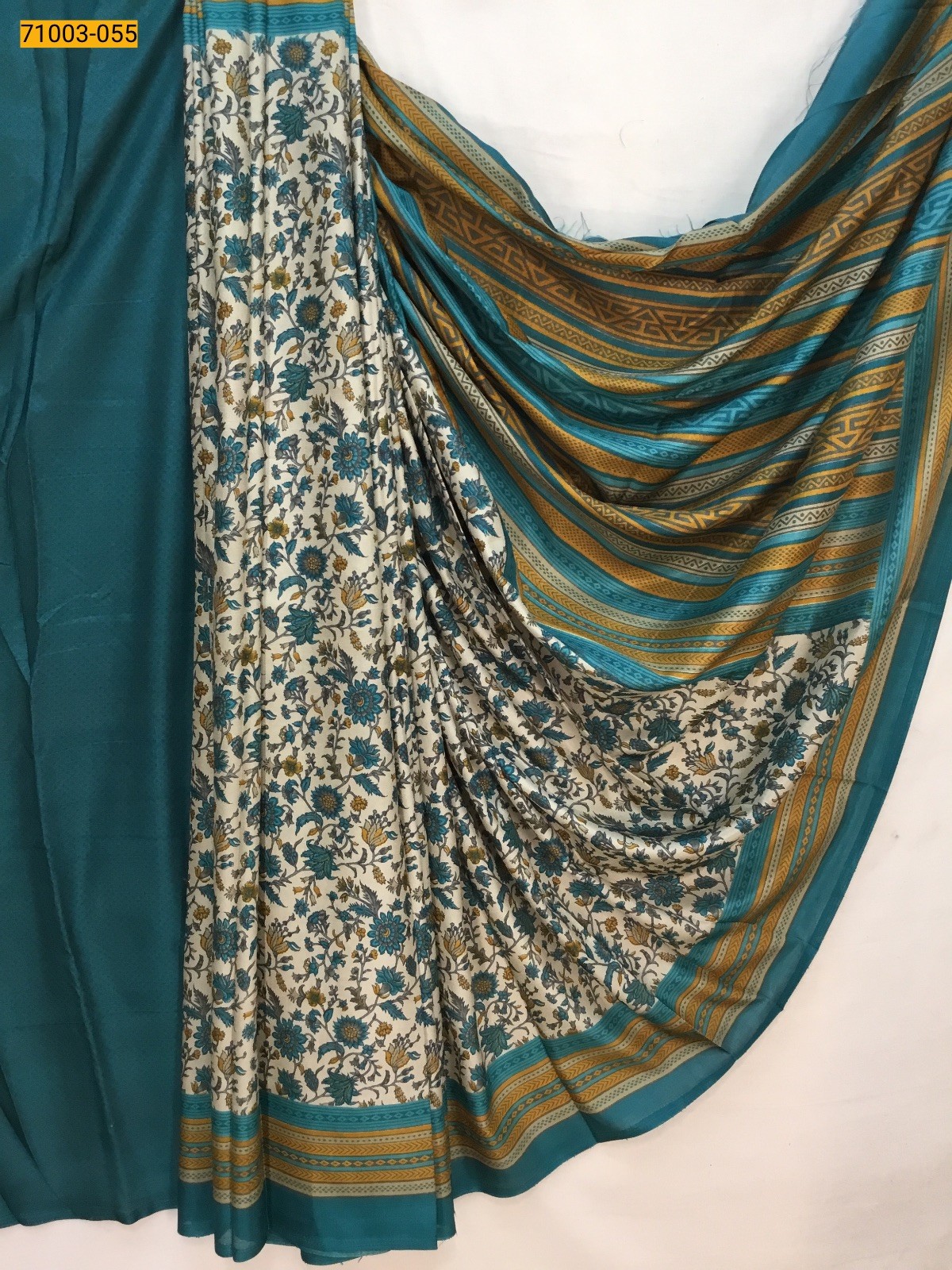Blue Butter Crepe Silk Saree