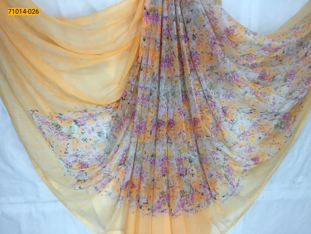 Orange Alka Chiffon Saree