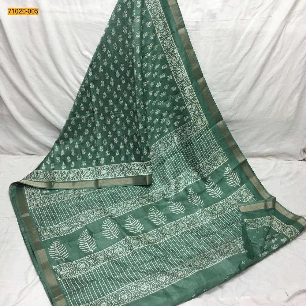 Green Indigo Fancy Binny Silk Printed Saree