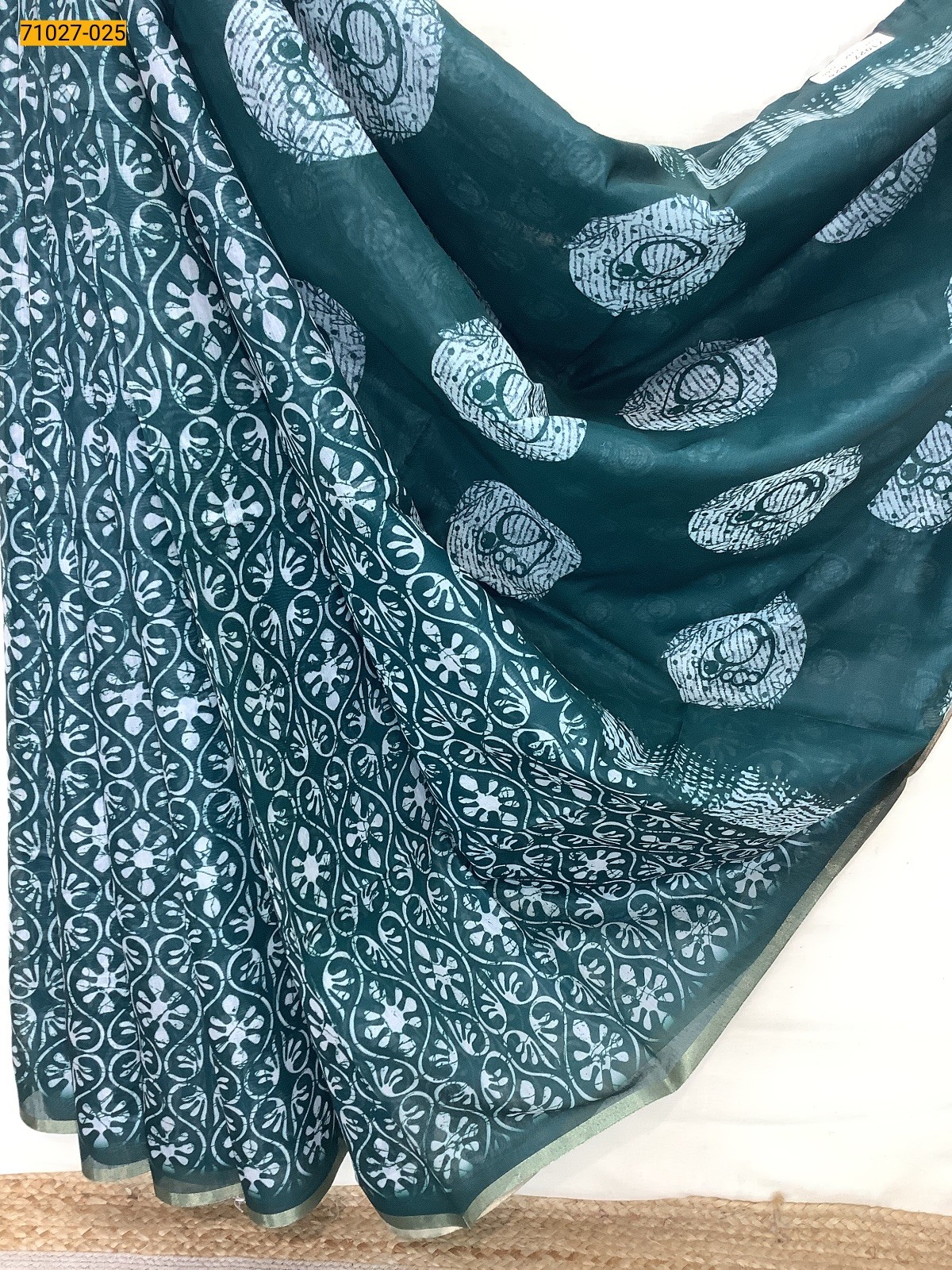 Green Soft Fancy Chanderi Silk Saree