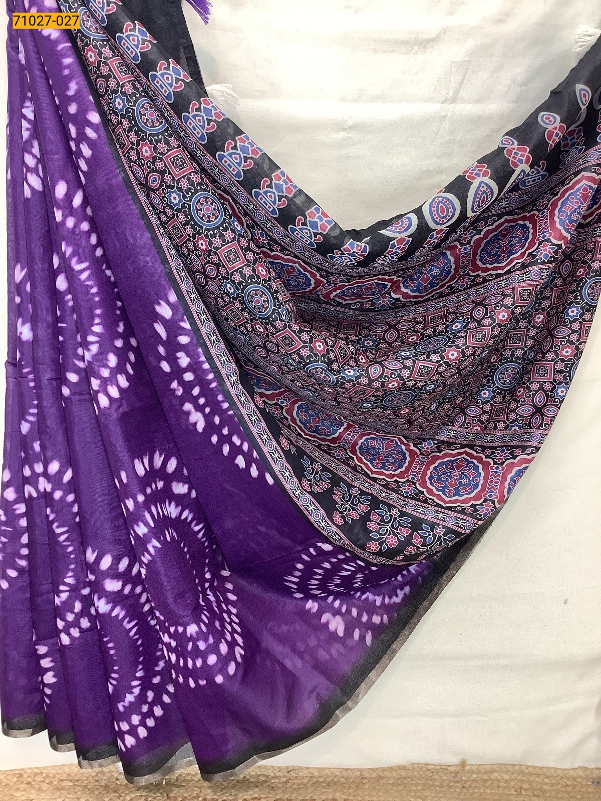 Violet Soft Fancy Chanderi Silk Saree