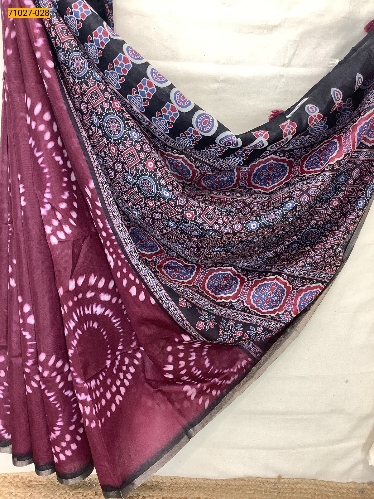 Maroon Soft Fancy Chanderi Silk Saree