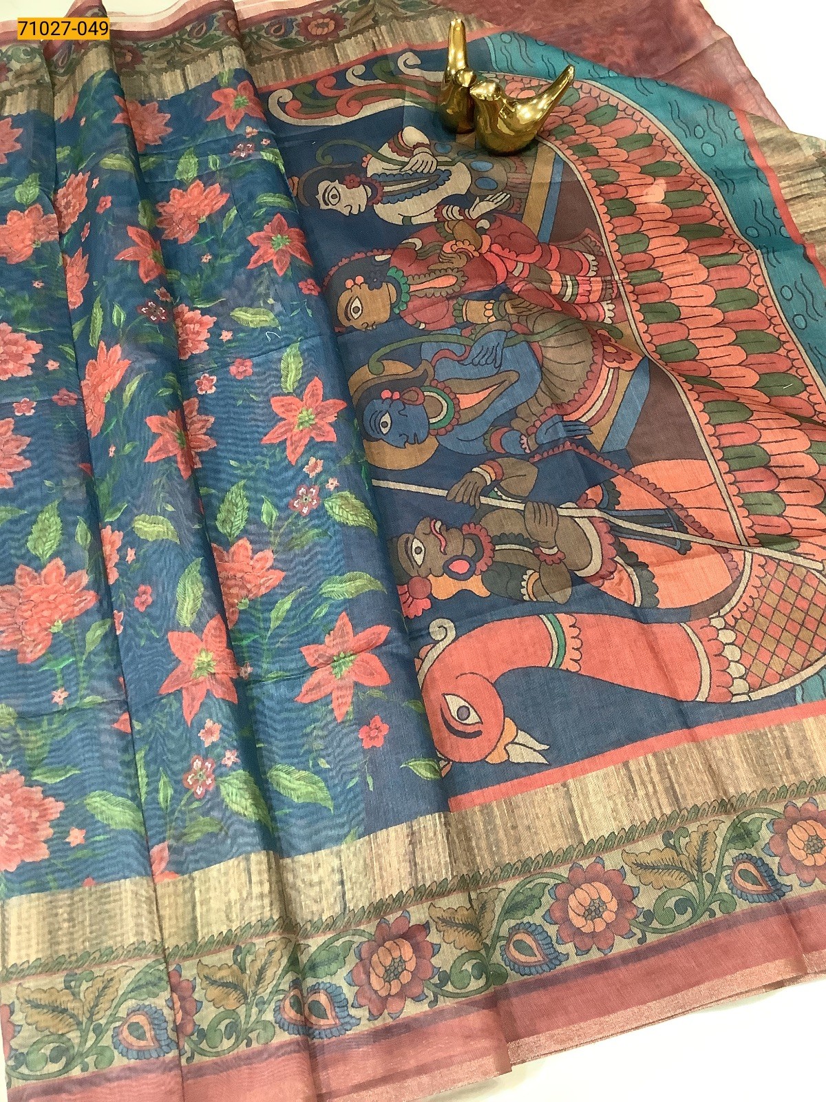 Blue Soft Fancy Chanderi Silk Saree