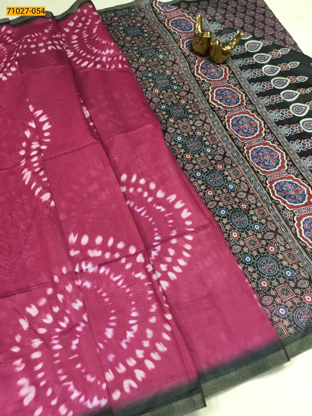 Pink Soft Fancy Chanderi Silk Saree