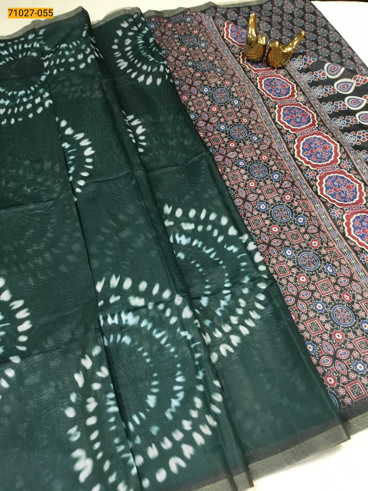 Green Soft Fancy Chanderi Silk Saree