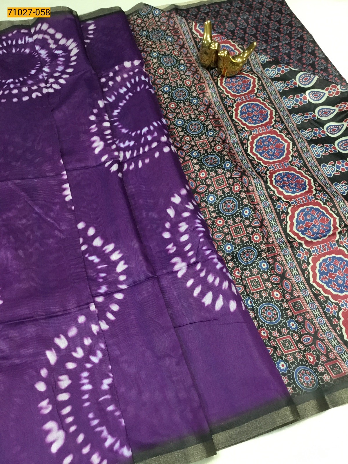 Violet Soft Fancy Chanderi Silk Saree