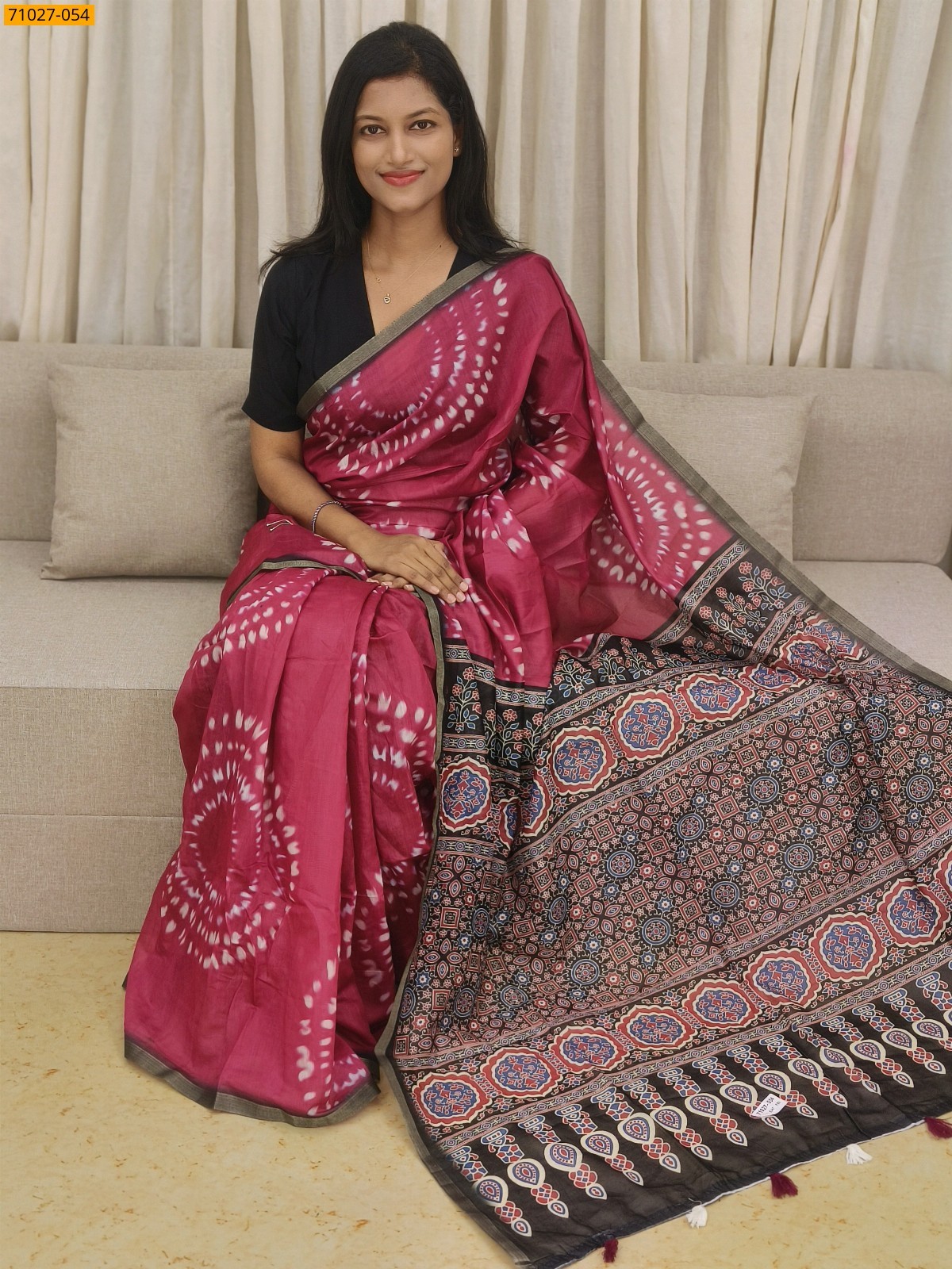 Pink Soft Fancy Chanderi Silk Saree