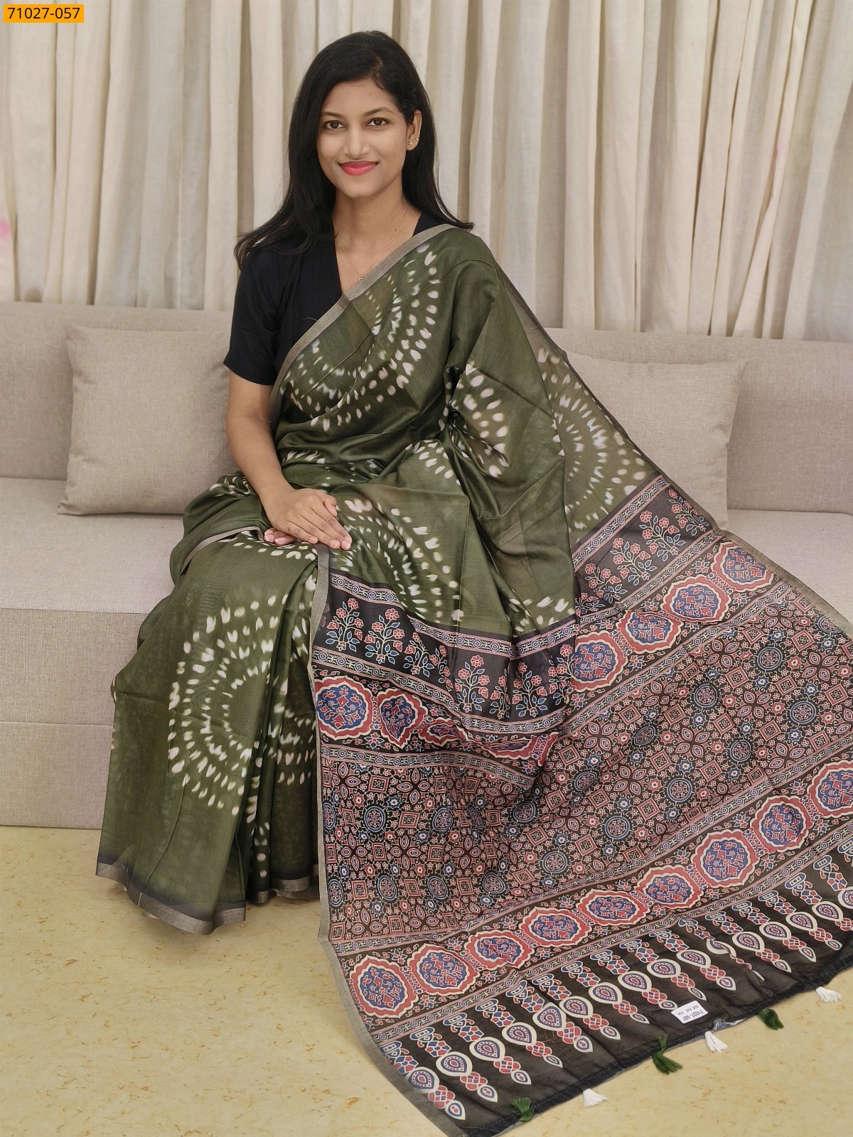 Green Soft Fancy Chanderi Silk Saree