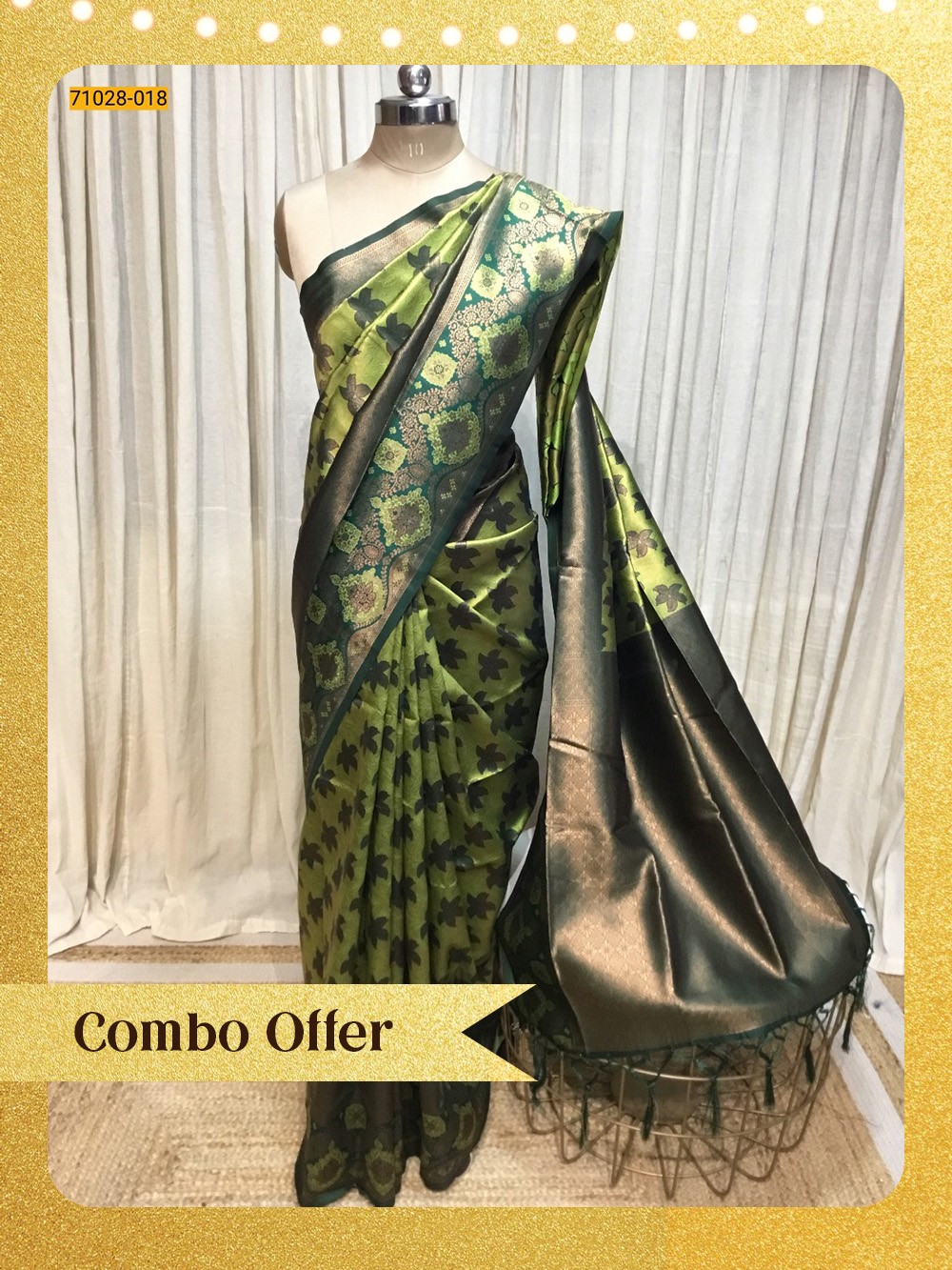 Green Floral Garden Kanchi Weavings Silk Saree