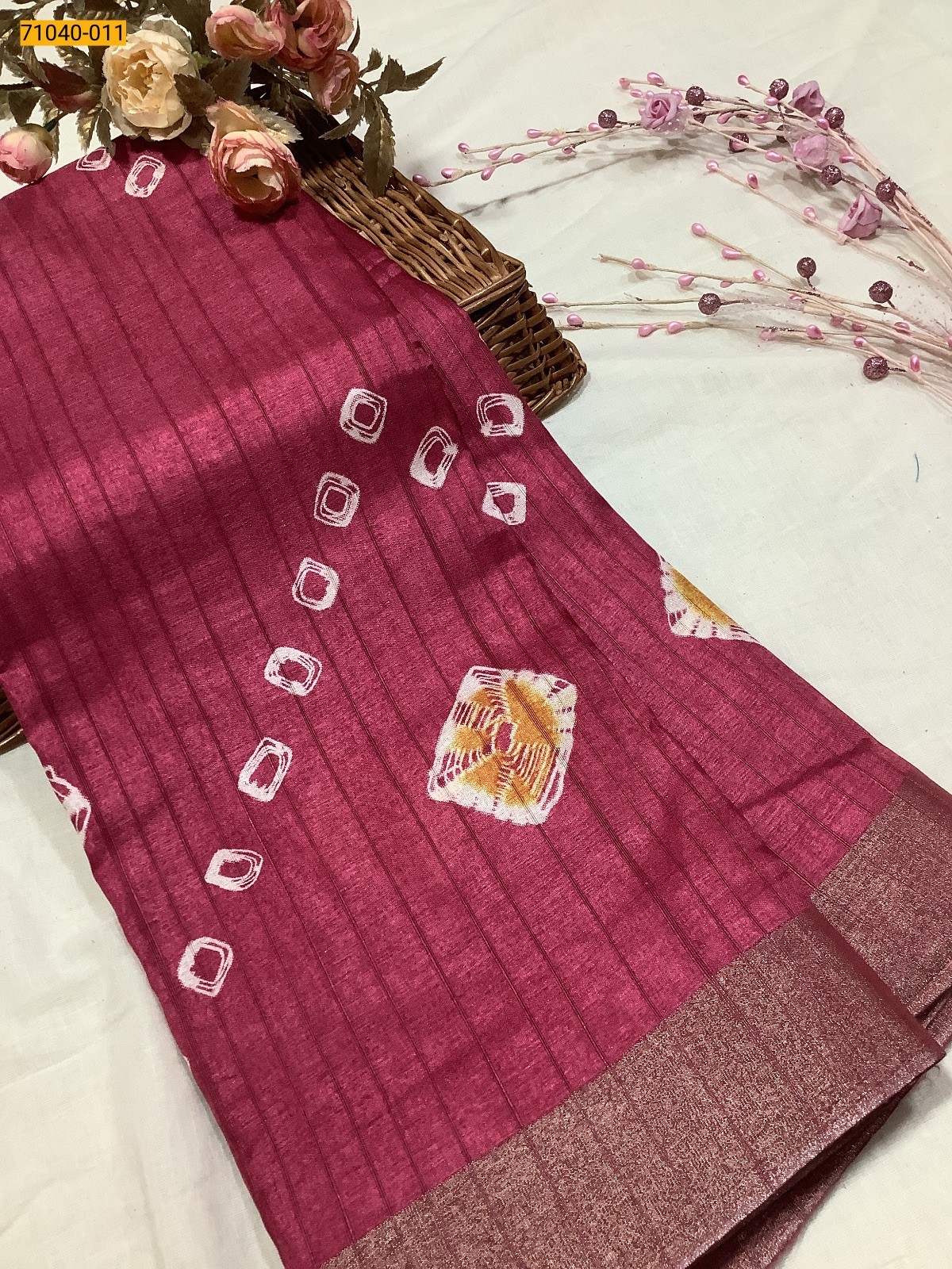 Pink Fancy Handloom Silk Saree