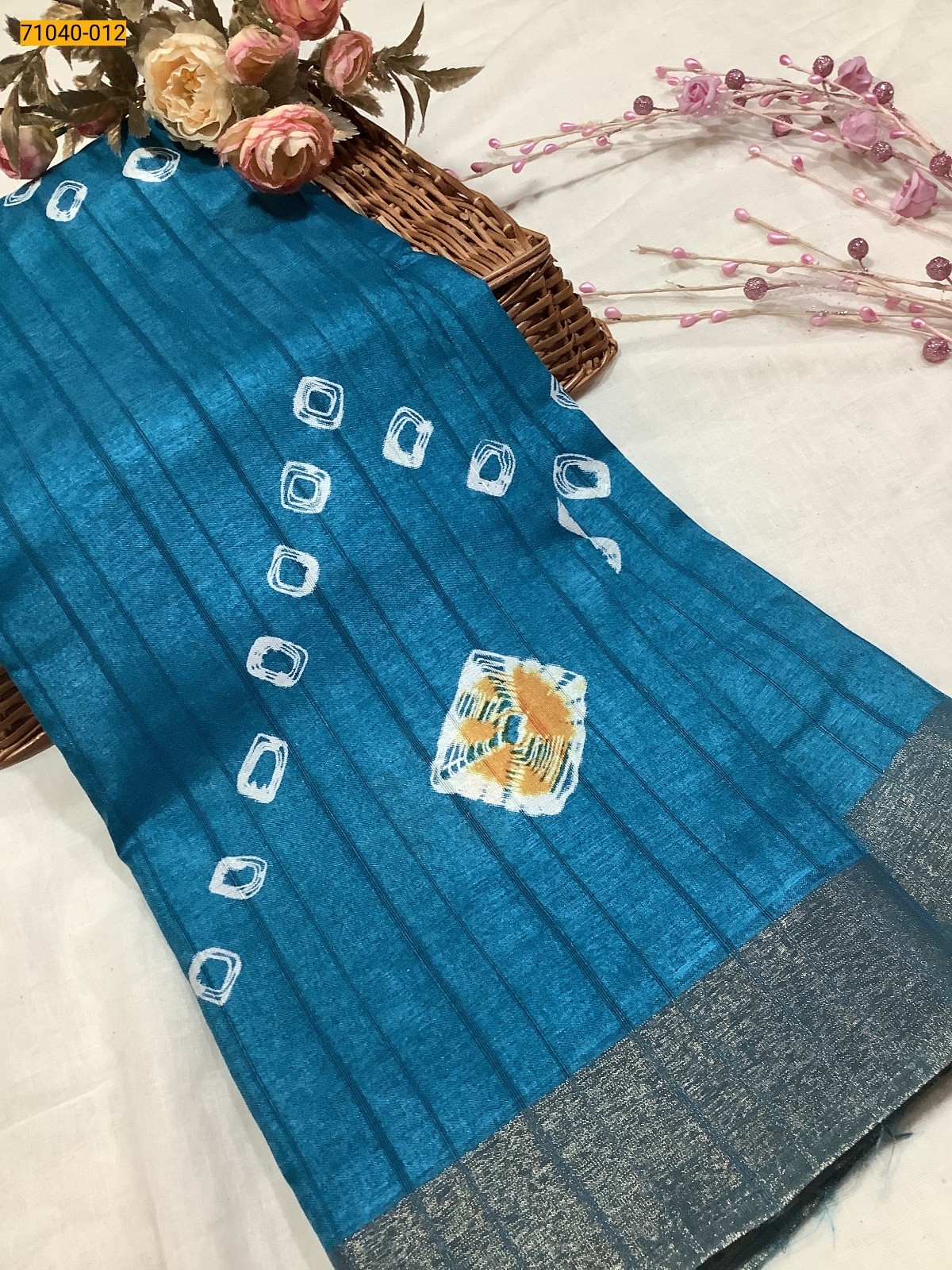 Sky Blue Fancy Handloom Silk Saree