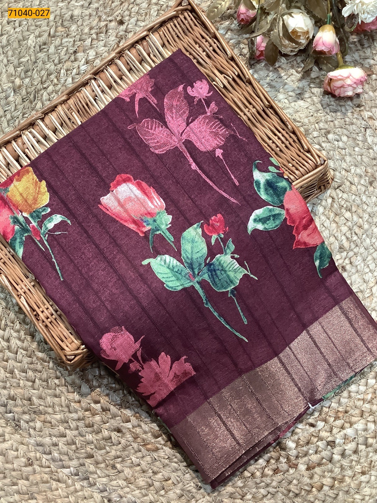 Maroon Fancy Handloom Silk Saree