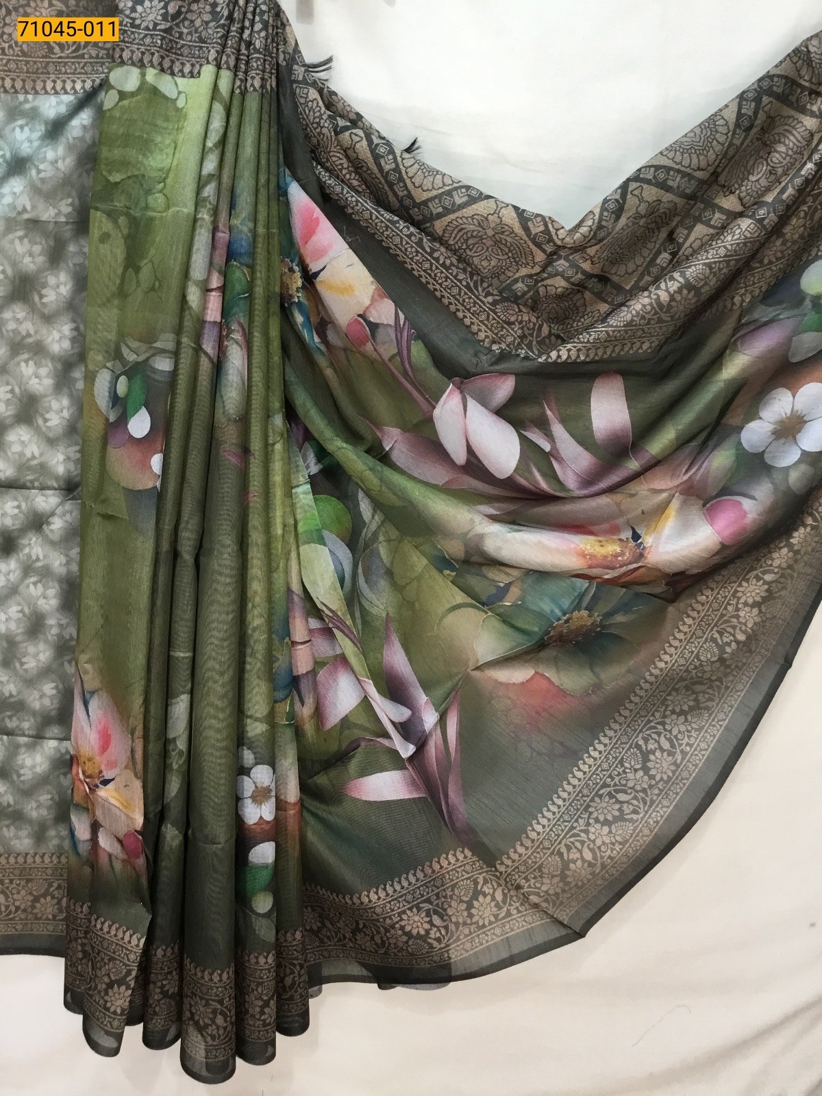 Kalamkari Soft Linen Silk Saree